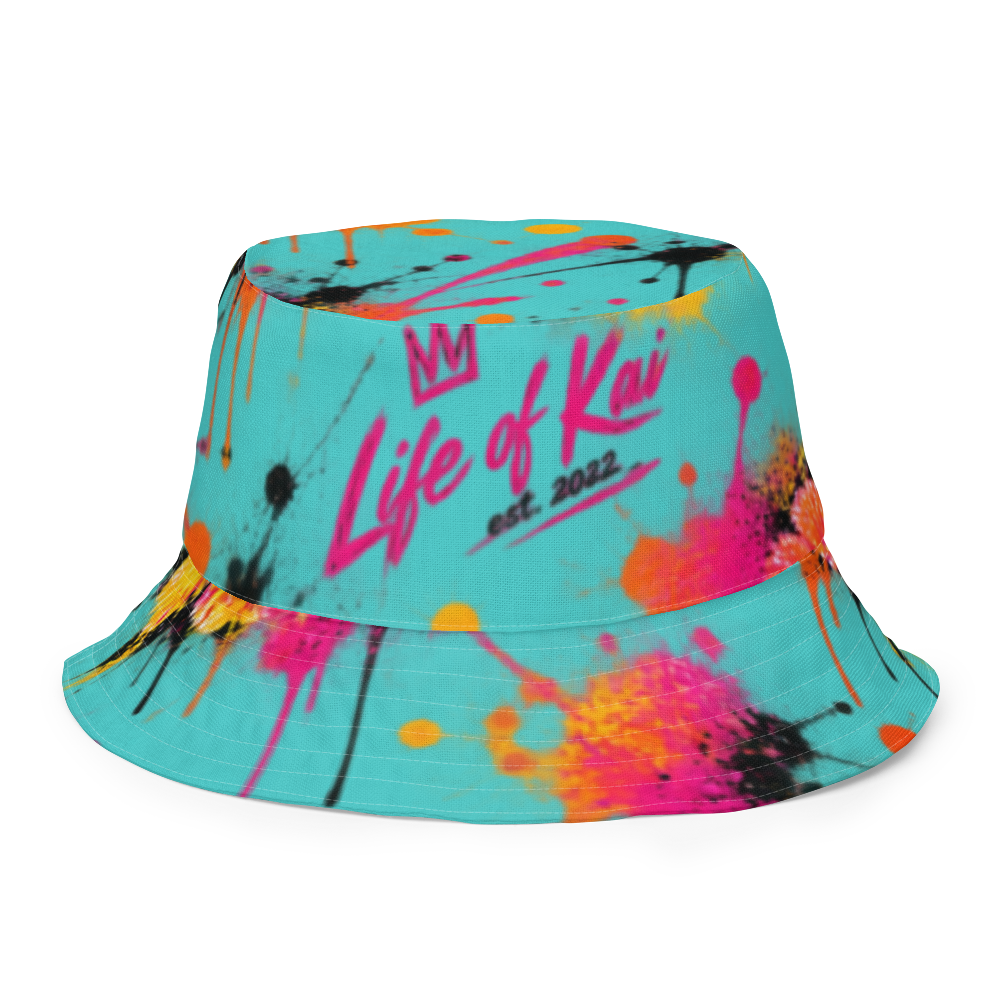 TEAL GRAFFITI Rev Bucket Hat
