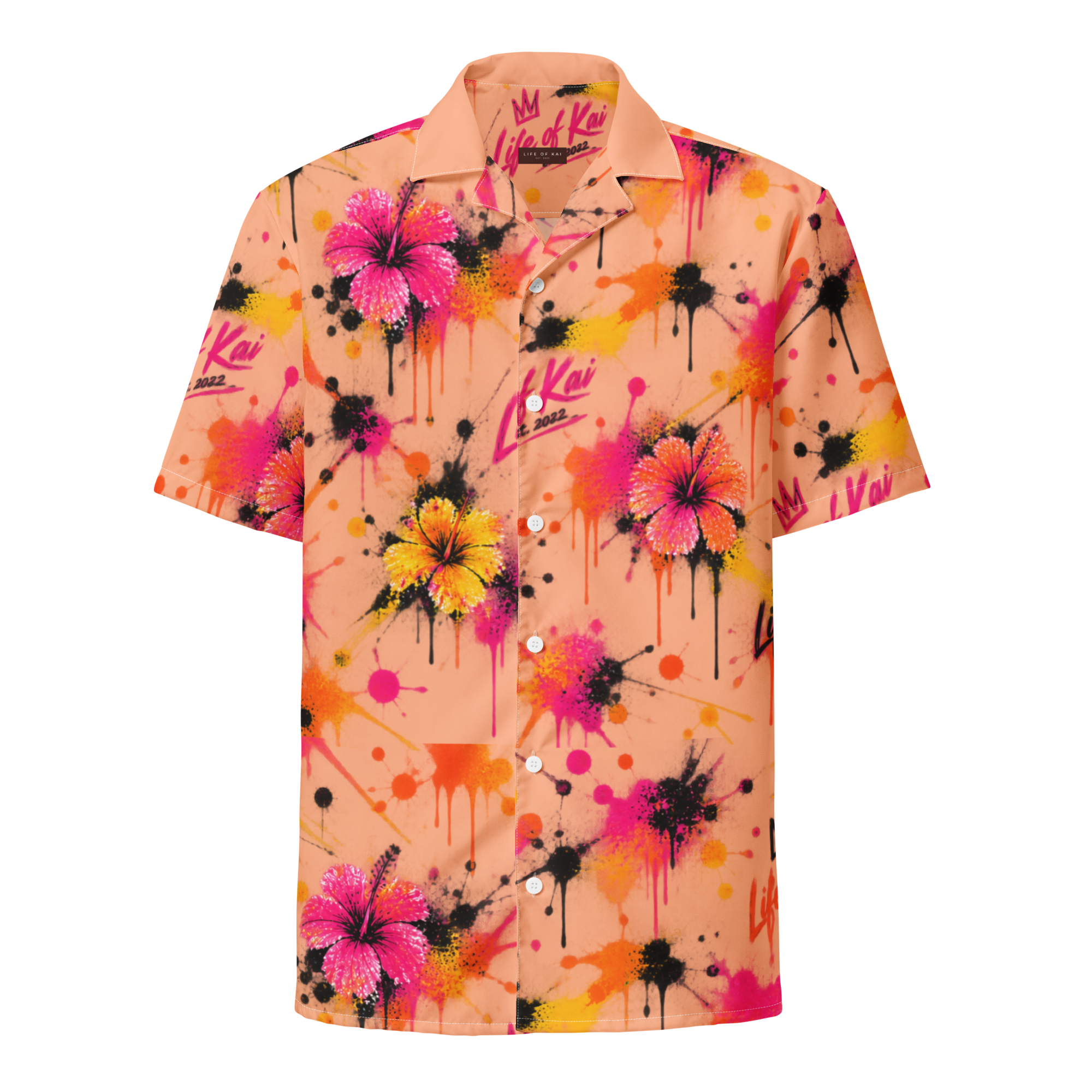 ORANGE GRAFFITI Aloha Shirt