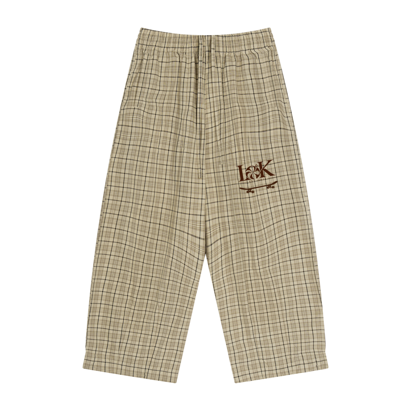 Unisex Plaid Wide Leg Pants