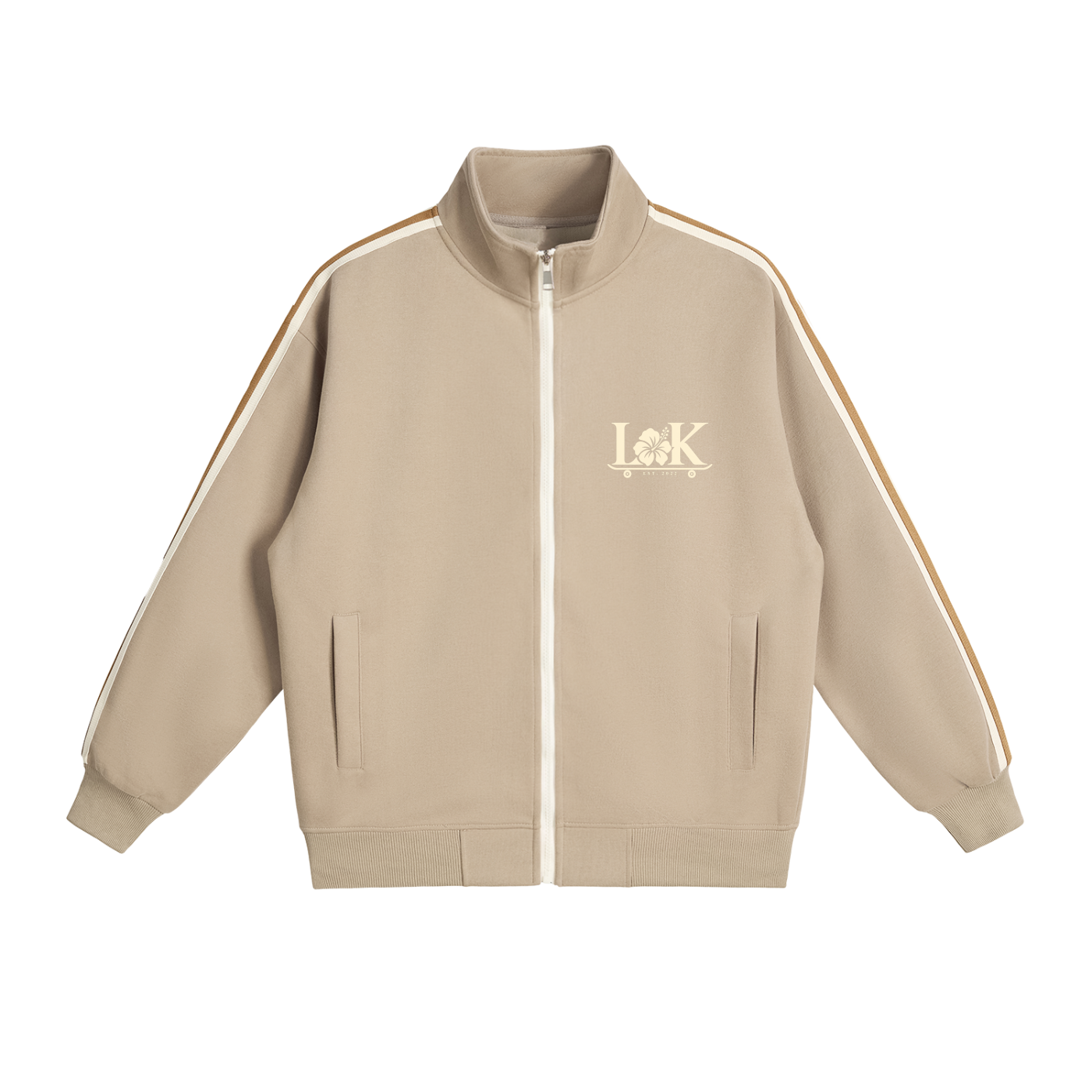 Contrast Side-Stripe Stand Collar  Jacket