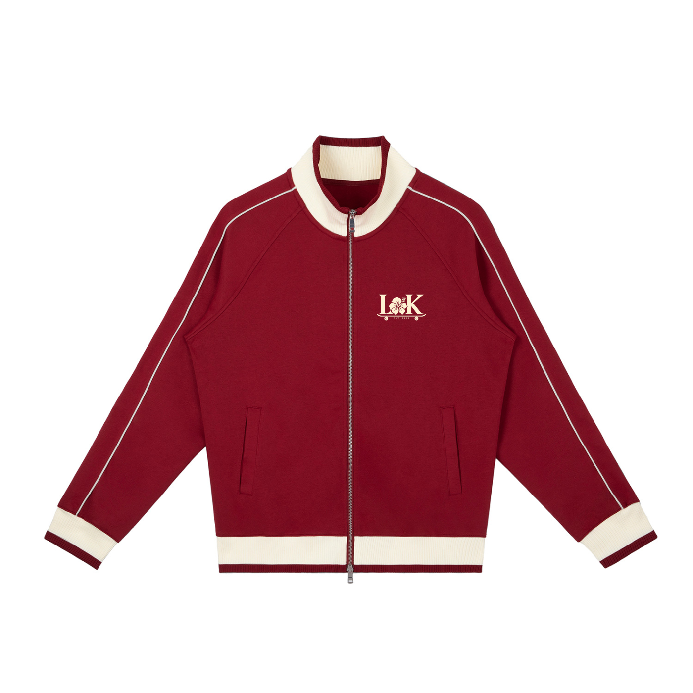 Color Block Raglan Sleeve Zip Track Jacket