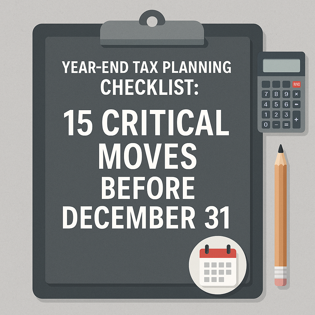 Year-End Tax Planning Checklist: 15 Critical Moves Before December 31