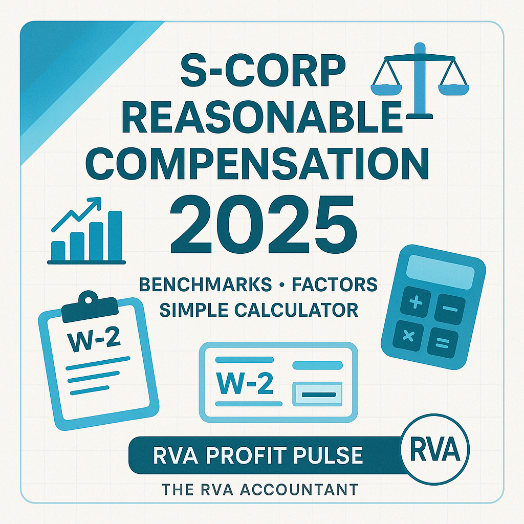S-Corp Reasonable Compensation in 2025 — Benchmarks, Factors &amp; a Simple Calculator
