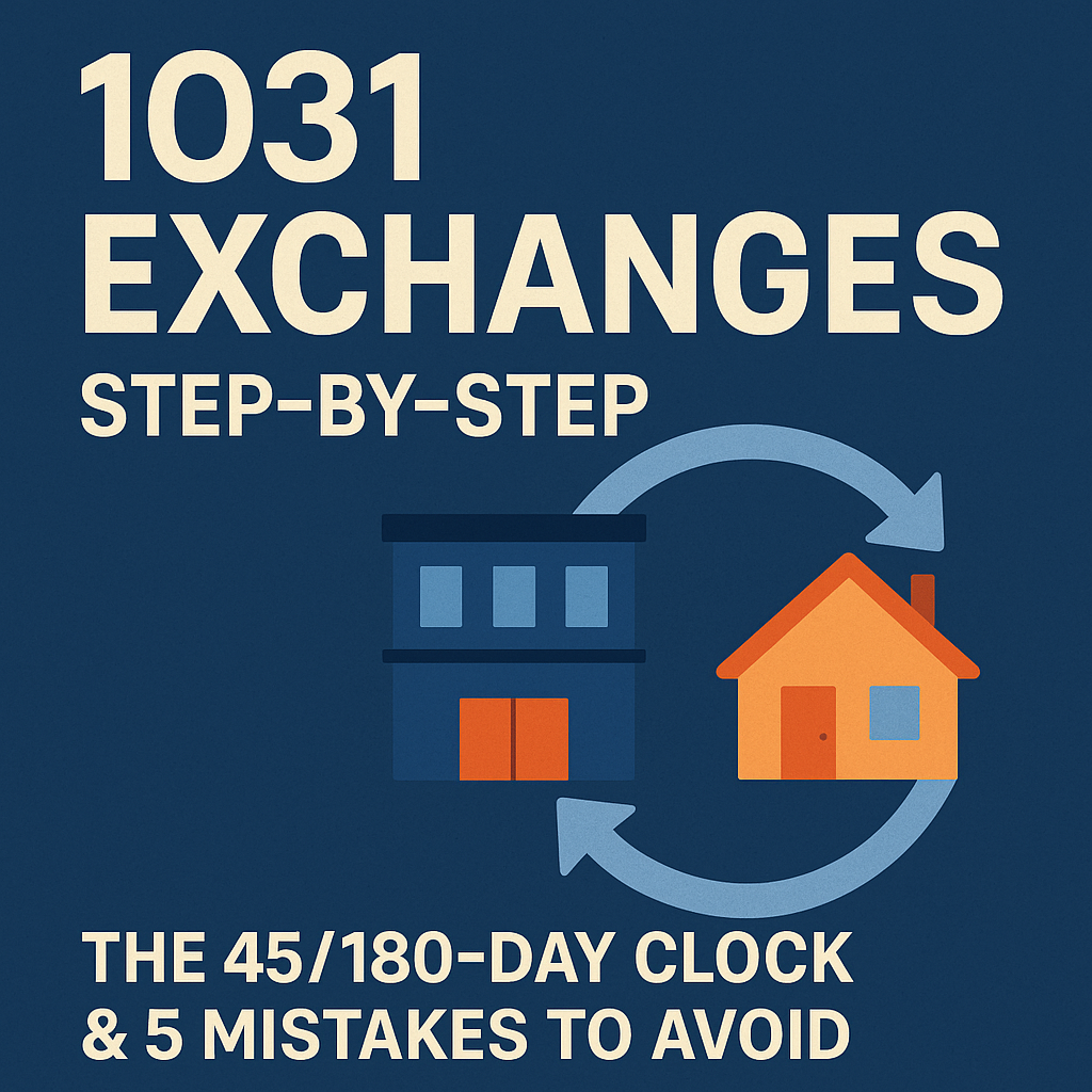 1031 Exchanges in 2025: The 45/180-Day Clock &amp; 5 Mistakes to Avoid