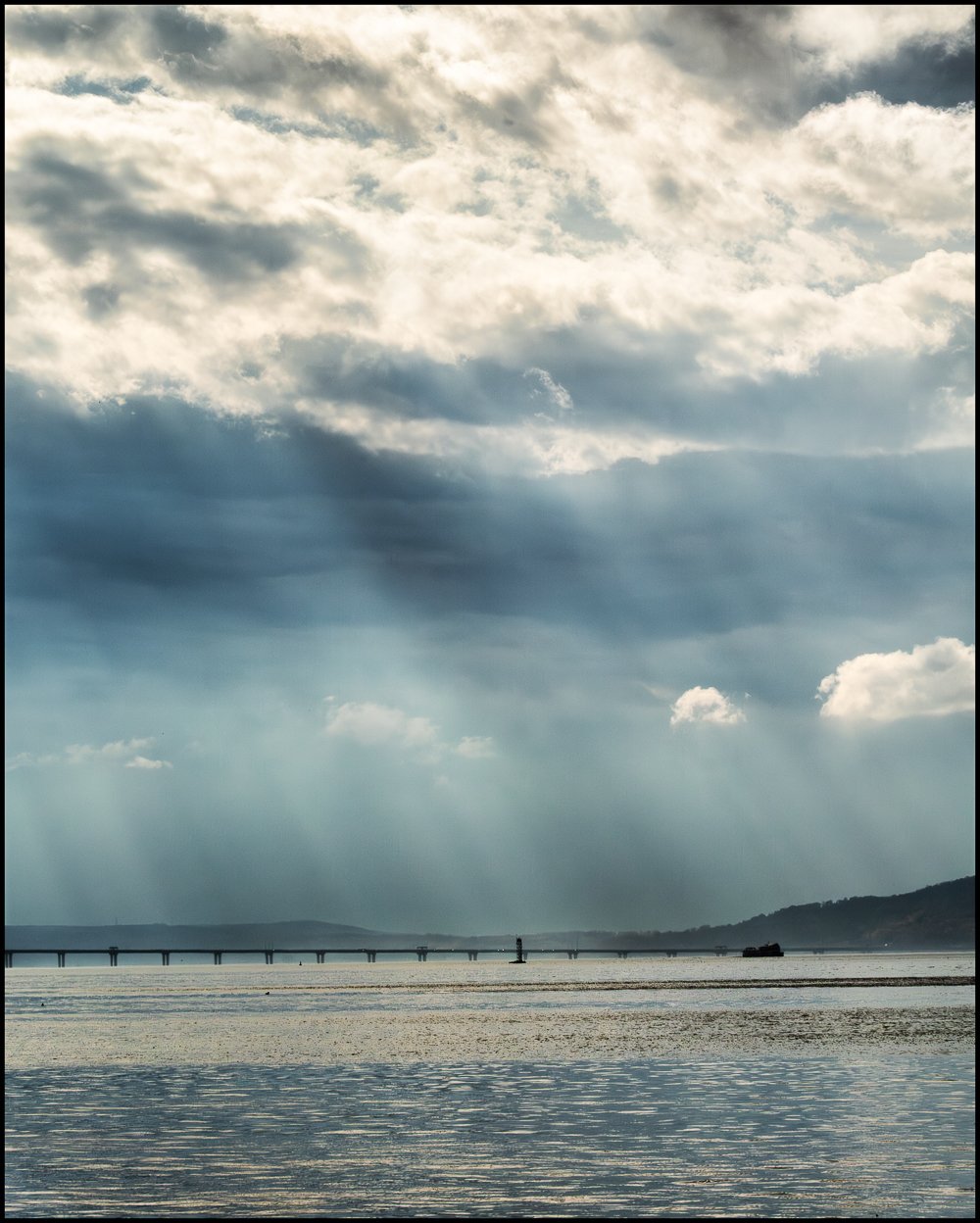 Sunrays above the Tappan Zee Bridge as seen from Ossining, NY.  November 2025.