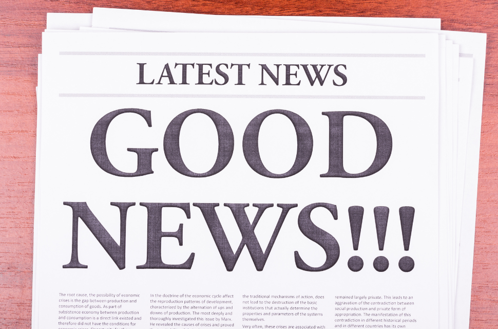 GOOD NEWS TO START THE NEW YEAR