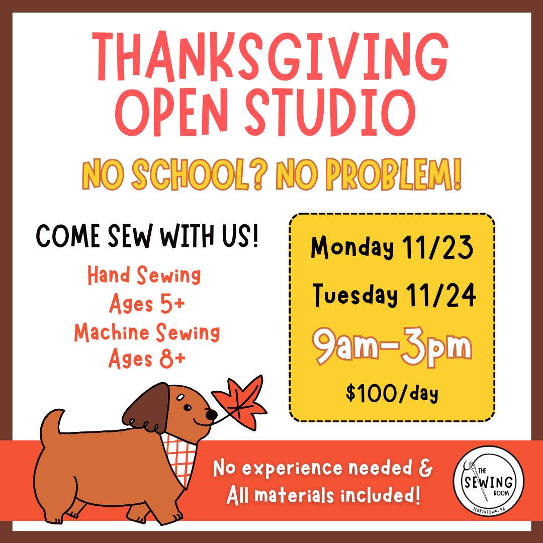 Thanksgiving Open Studio 2026 - 11/23 & 11/24 9am - 3pm  Ages 5+