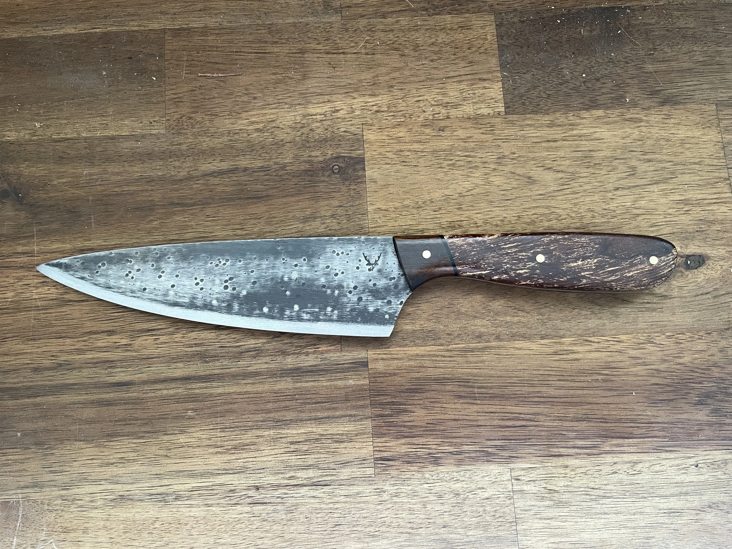 Chef Knife - 7-inch - Spalted Rewarewa