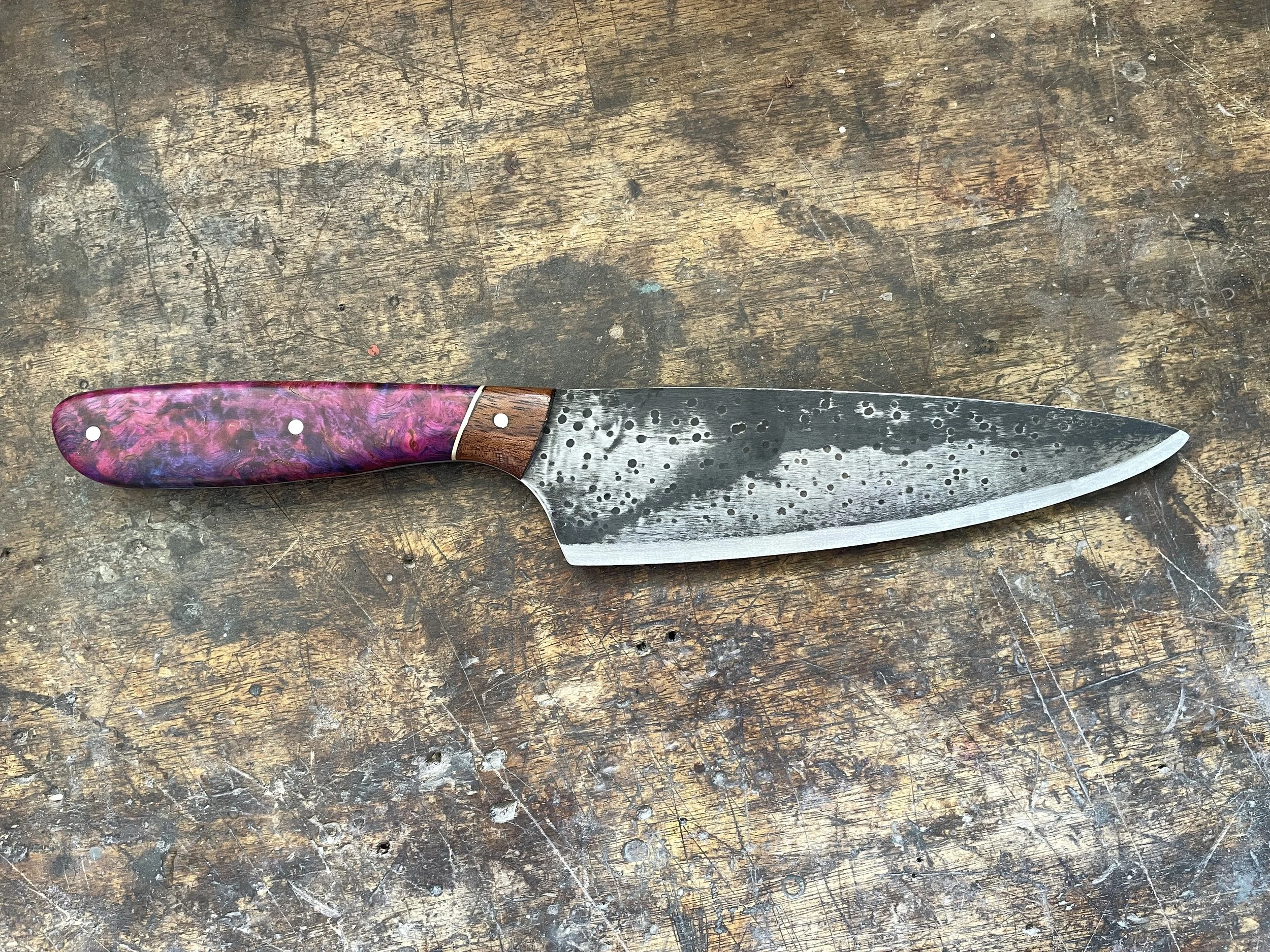 7 inch chef knife facing right