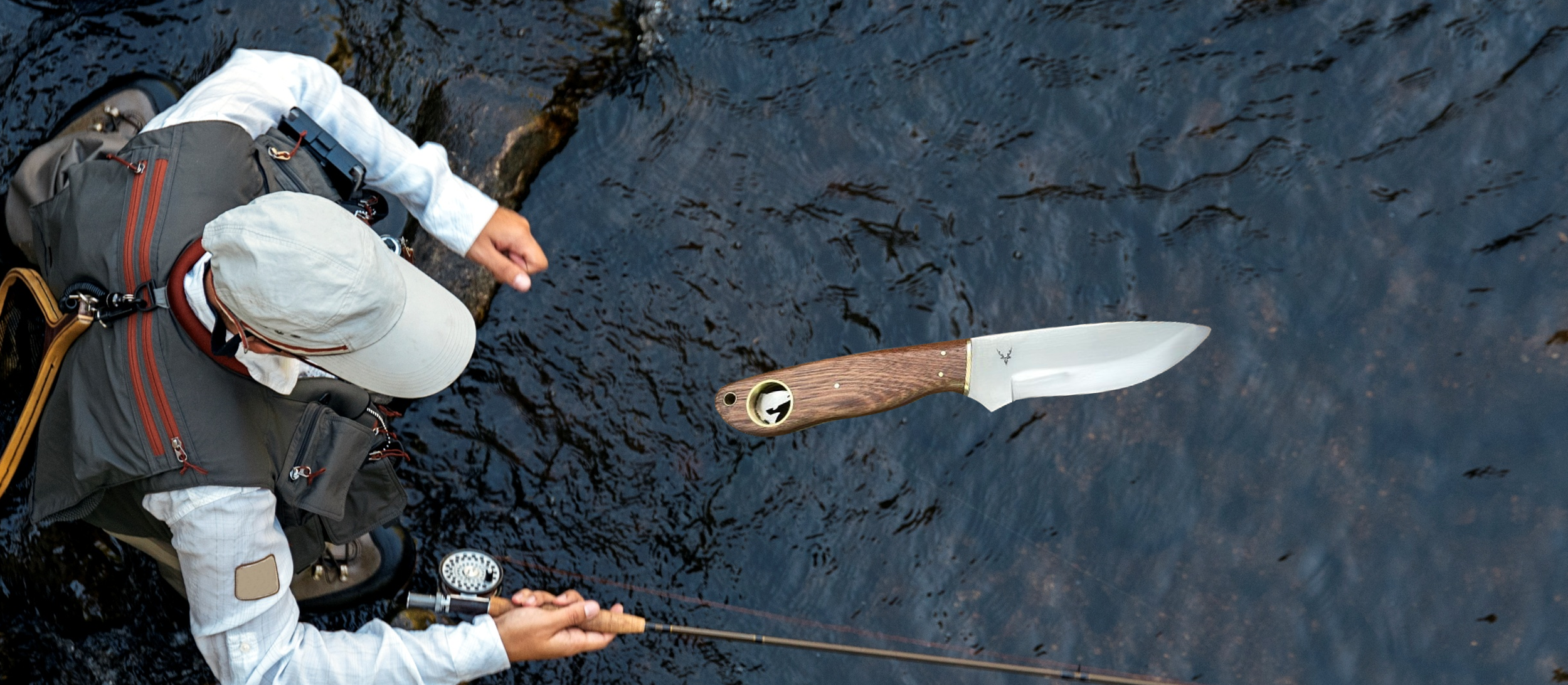 FISHING COMPANION - a premium knife with a unique trout/salmon embedded in the tang