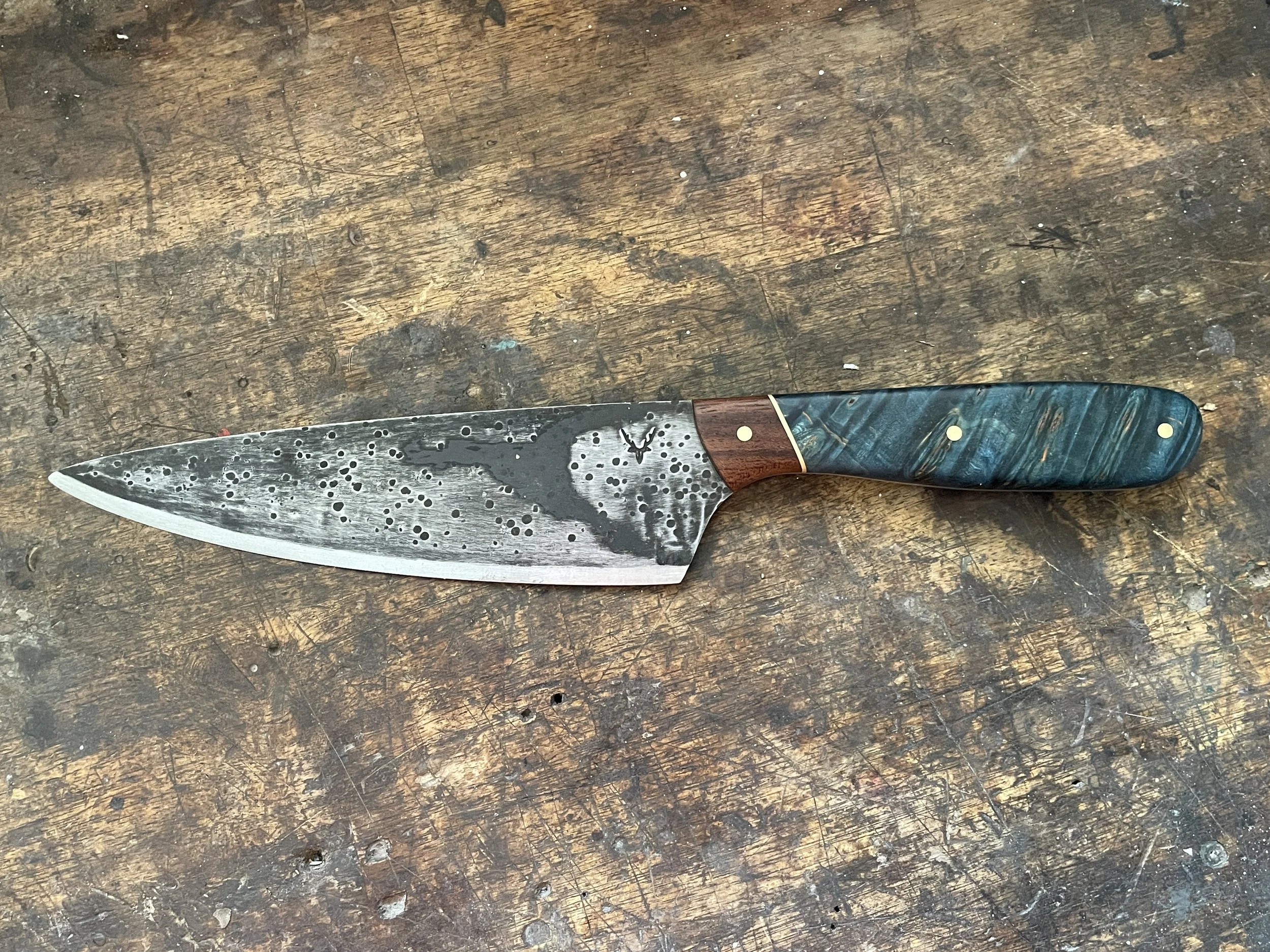 Curly Birch 7" Chef facing left