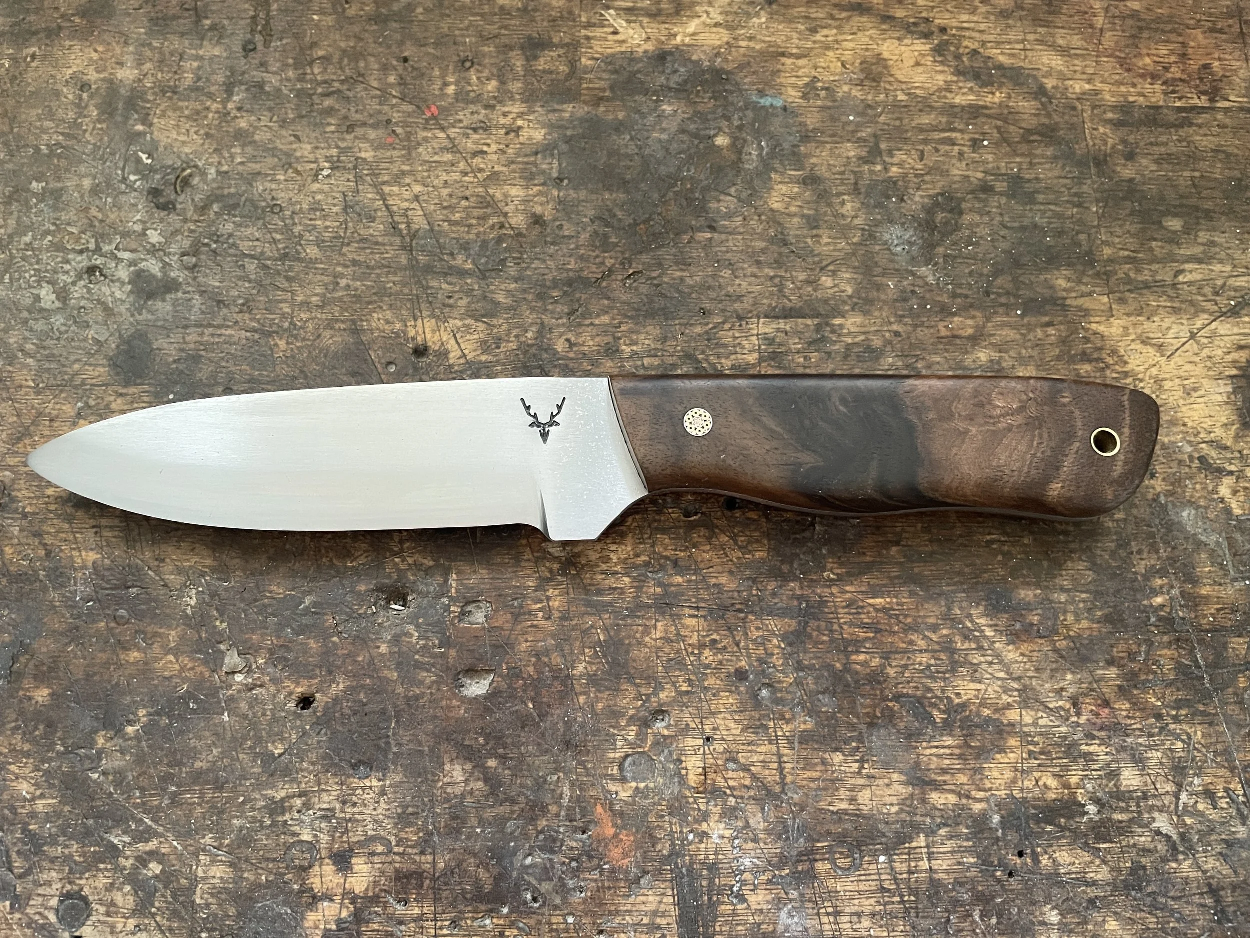 Bushman Walnut knife facing left