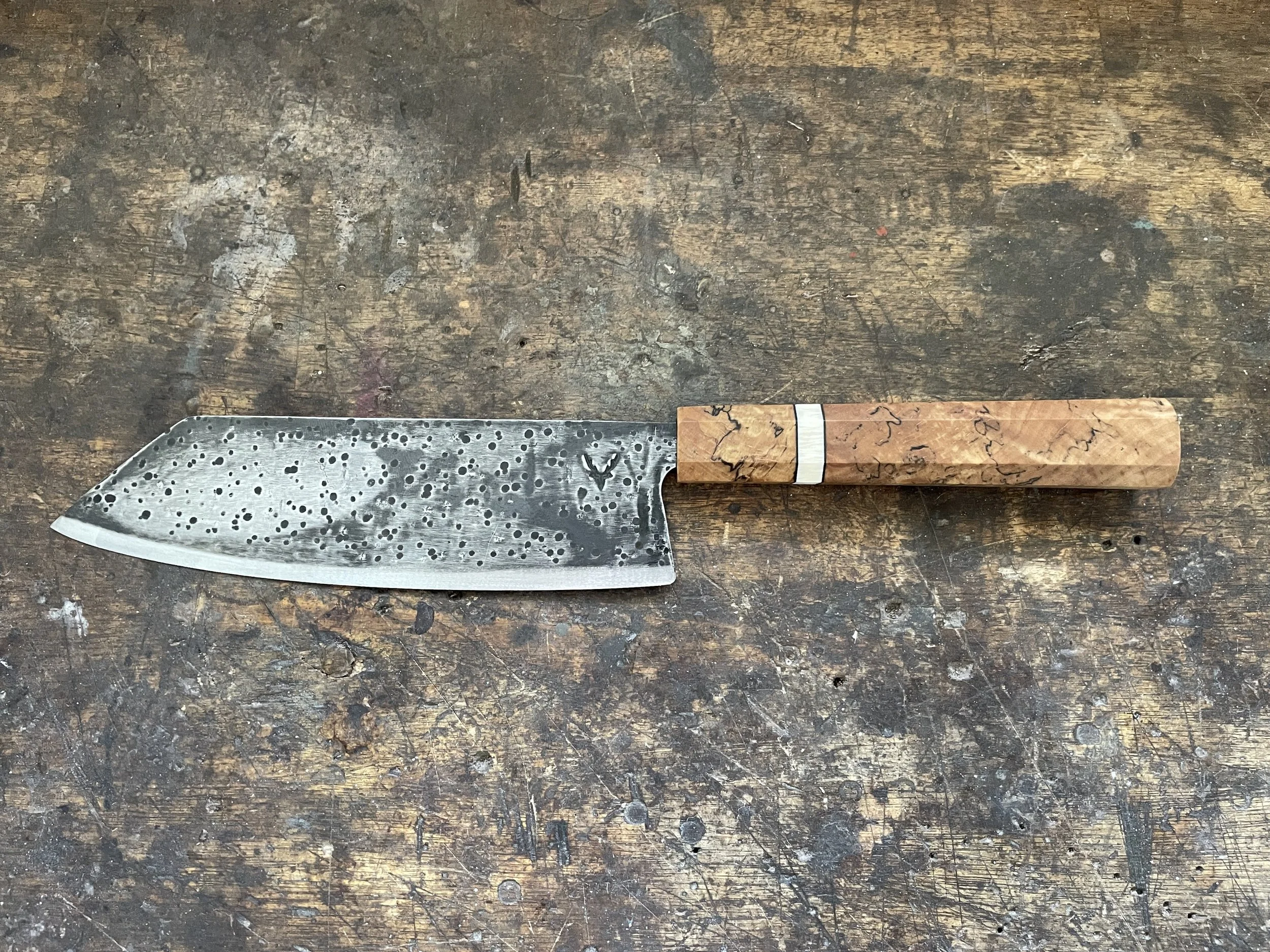 Japanese Chef Knife - Curly Birch
