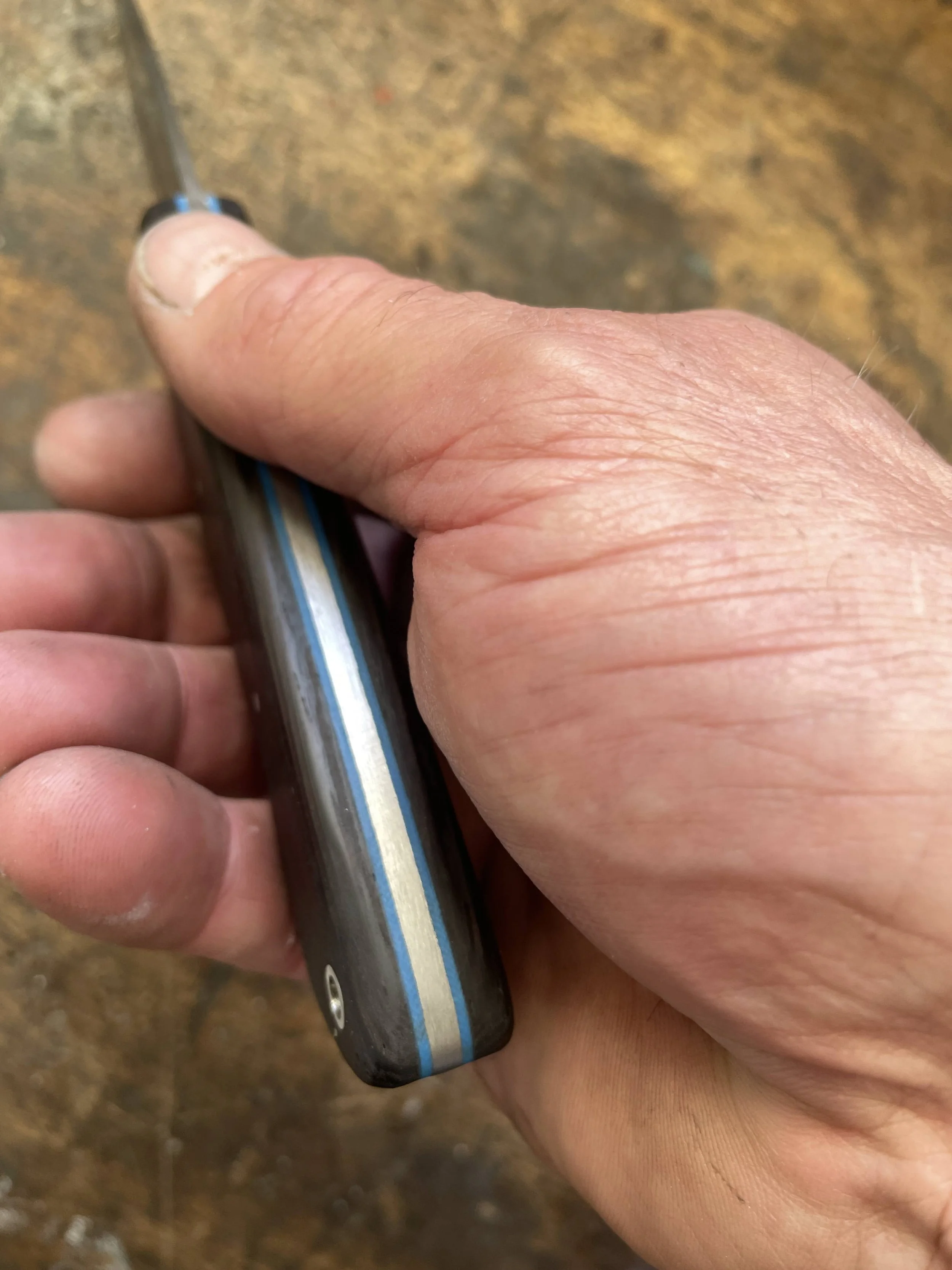 Classic Hunter with Palmwood handle end on