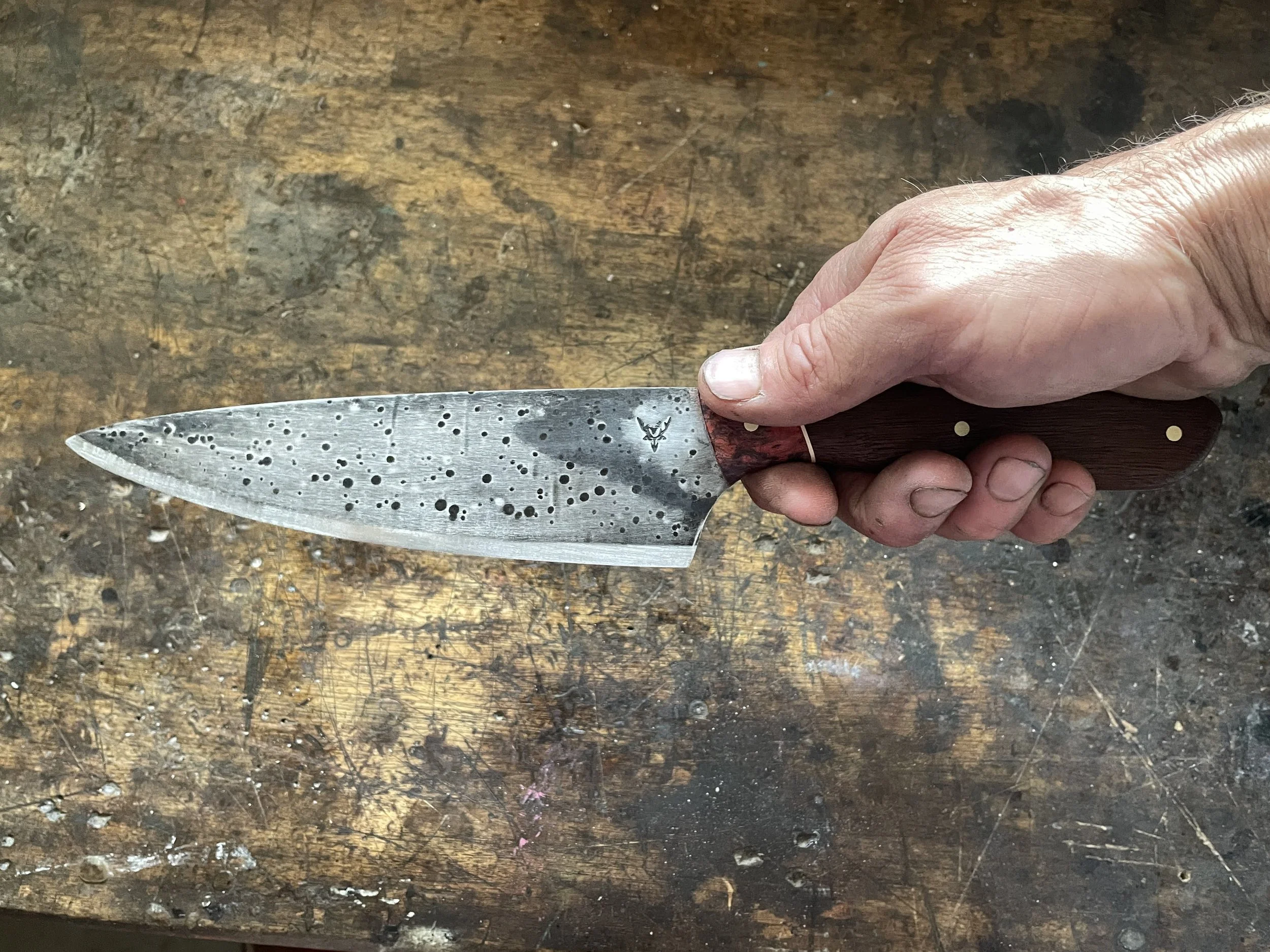 6 inch chef knife rata in the hand