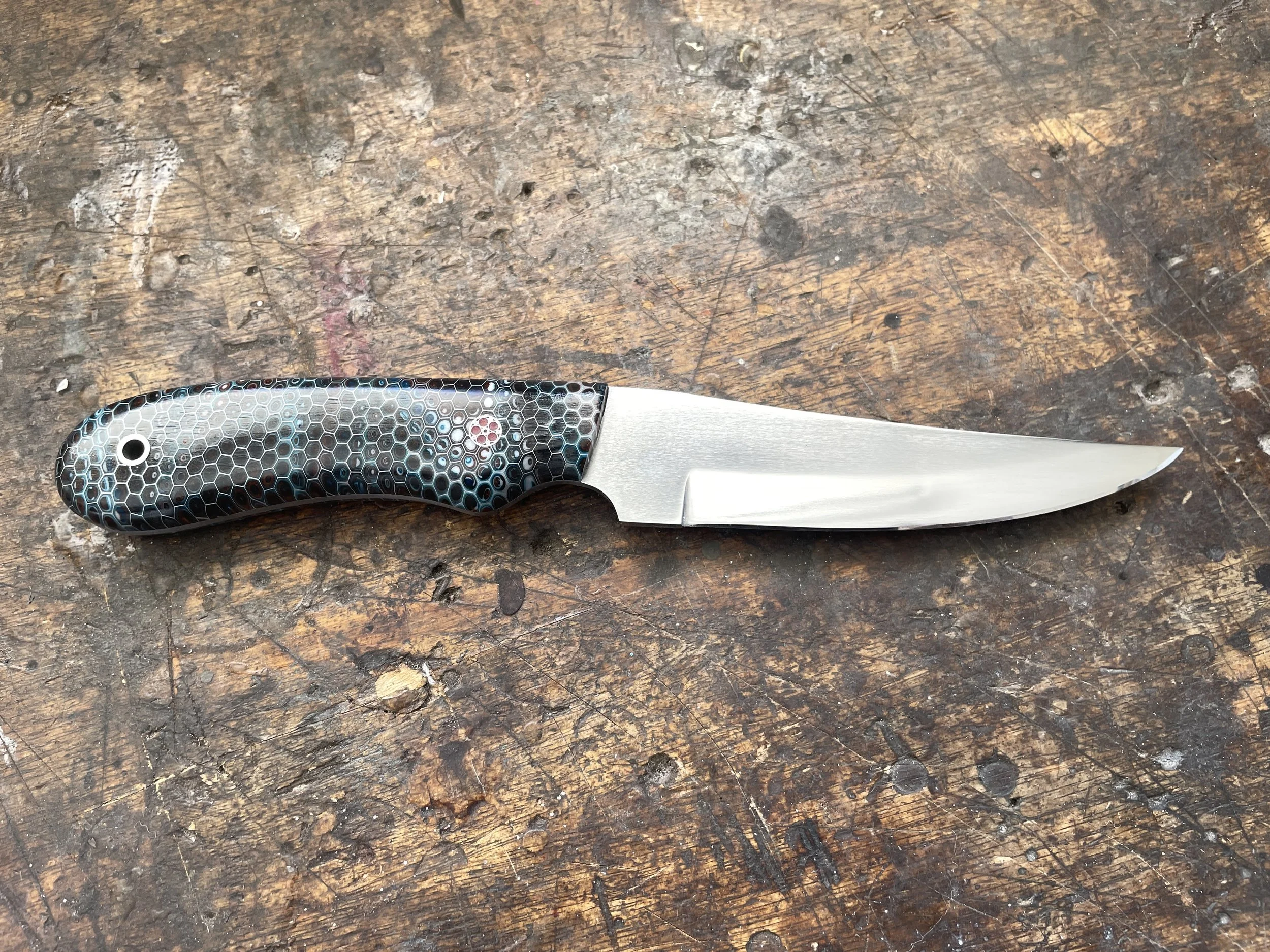 Bird & Trout honeycomb handle facing right