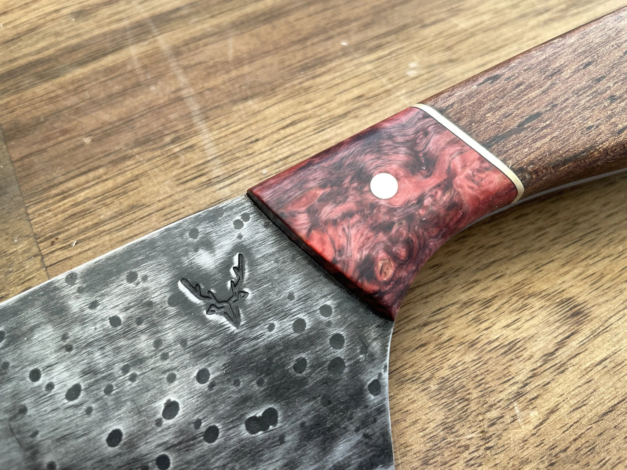 Tribute to Pohutukawa Chef Knife close up