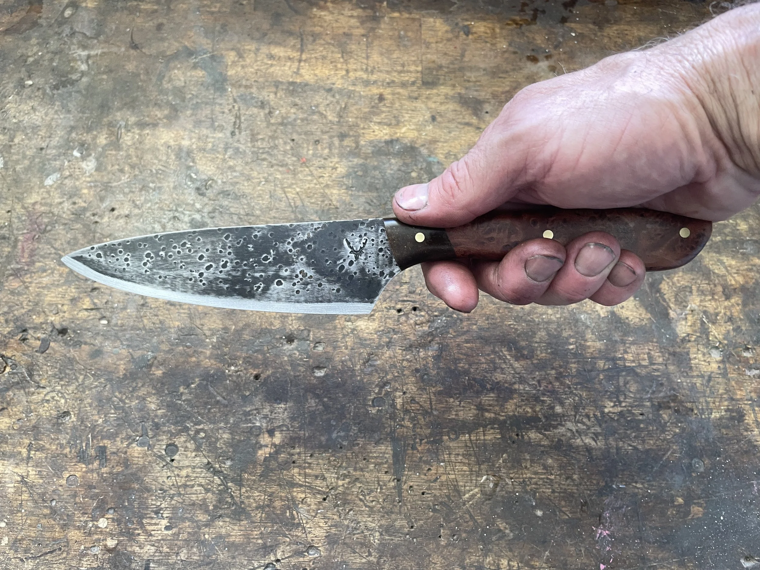 6 inch chef knife in the hand