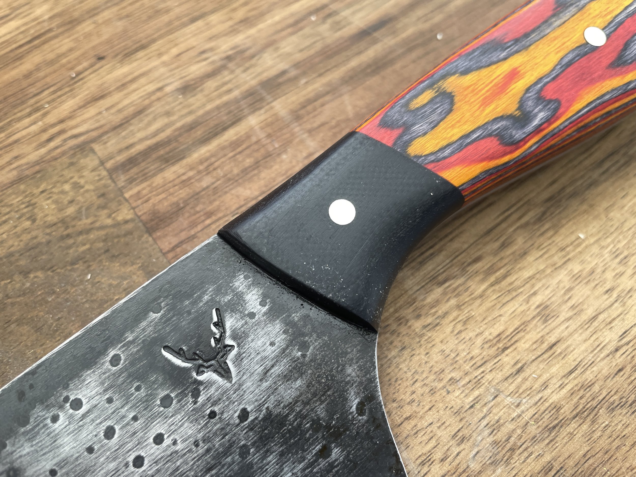 Multi-colour Chef Knife close up