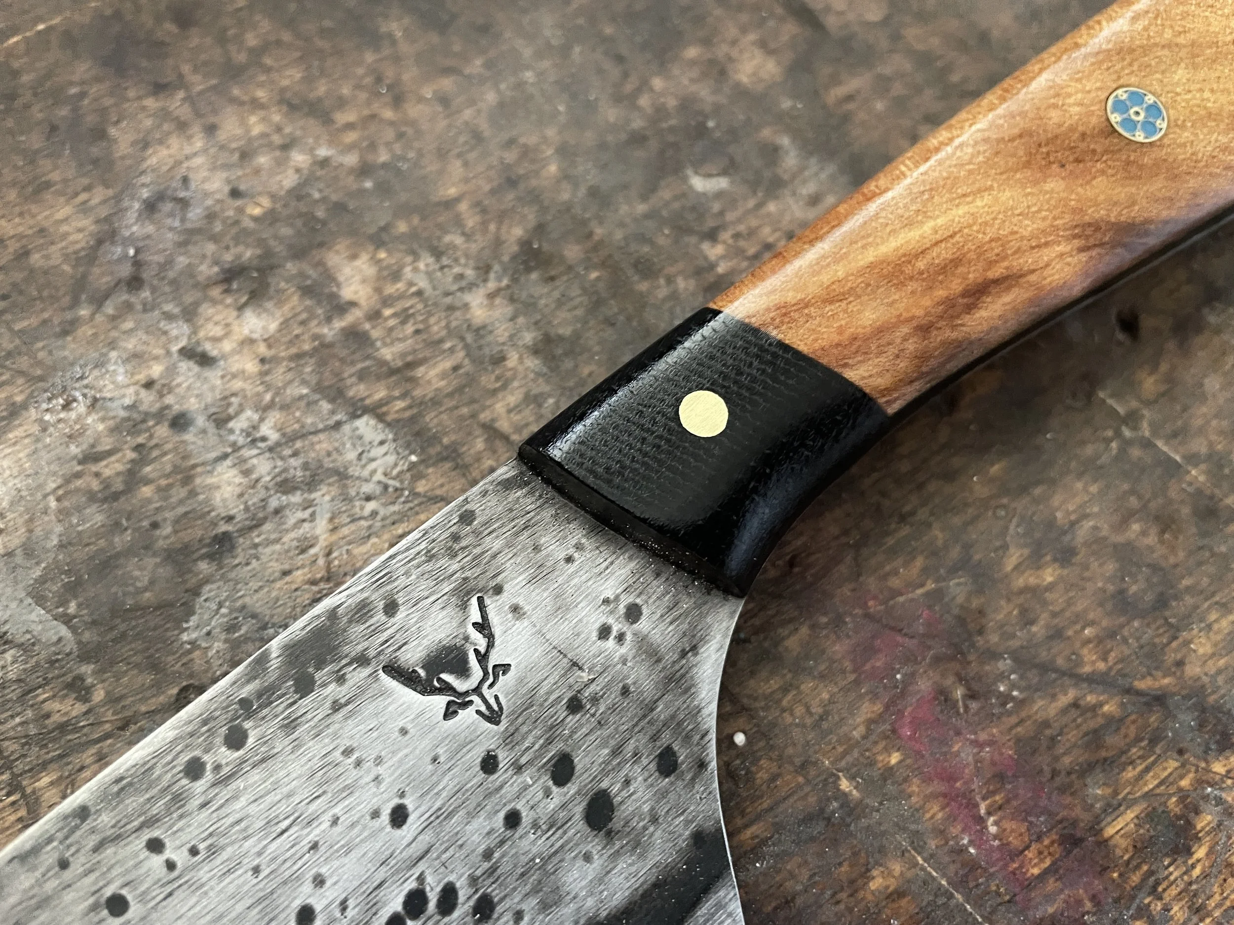 Kauri 6 inch chef knife close up