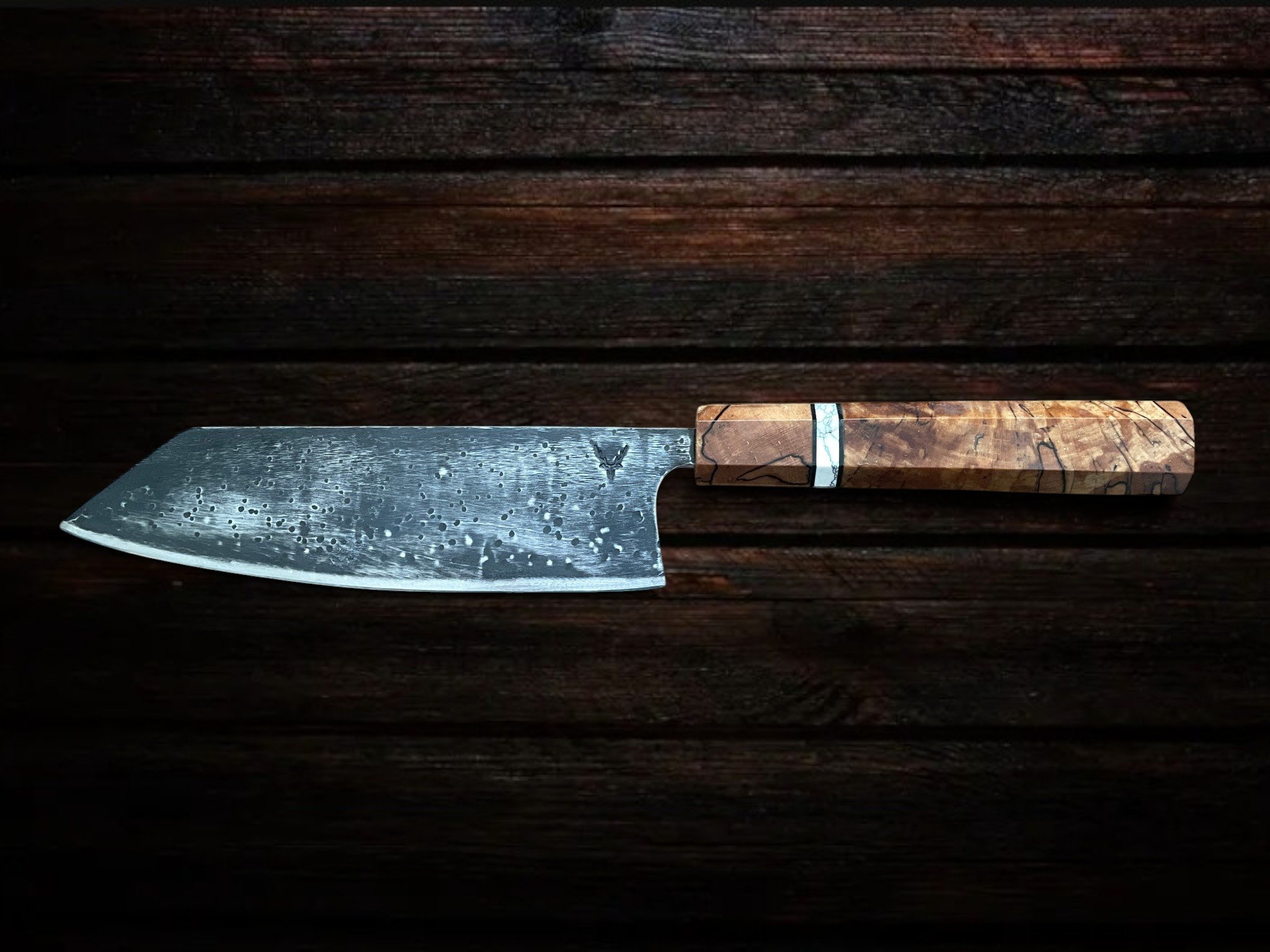 Japanese Chef Knife - Spalted Curly Birch