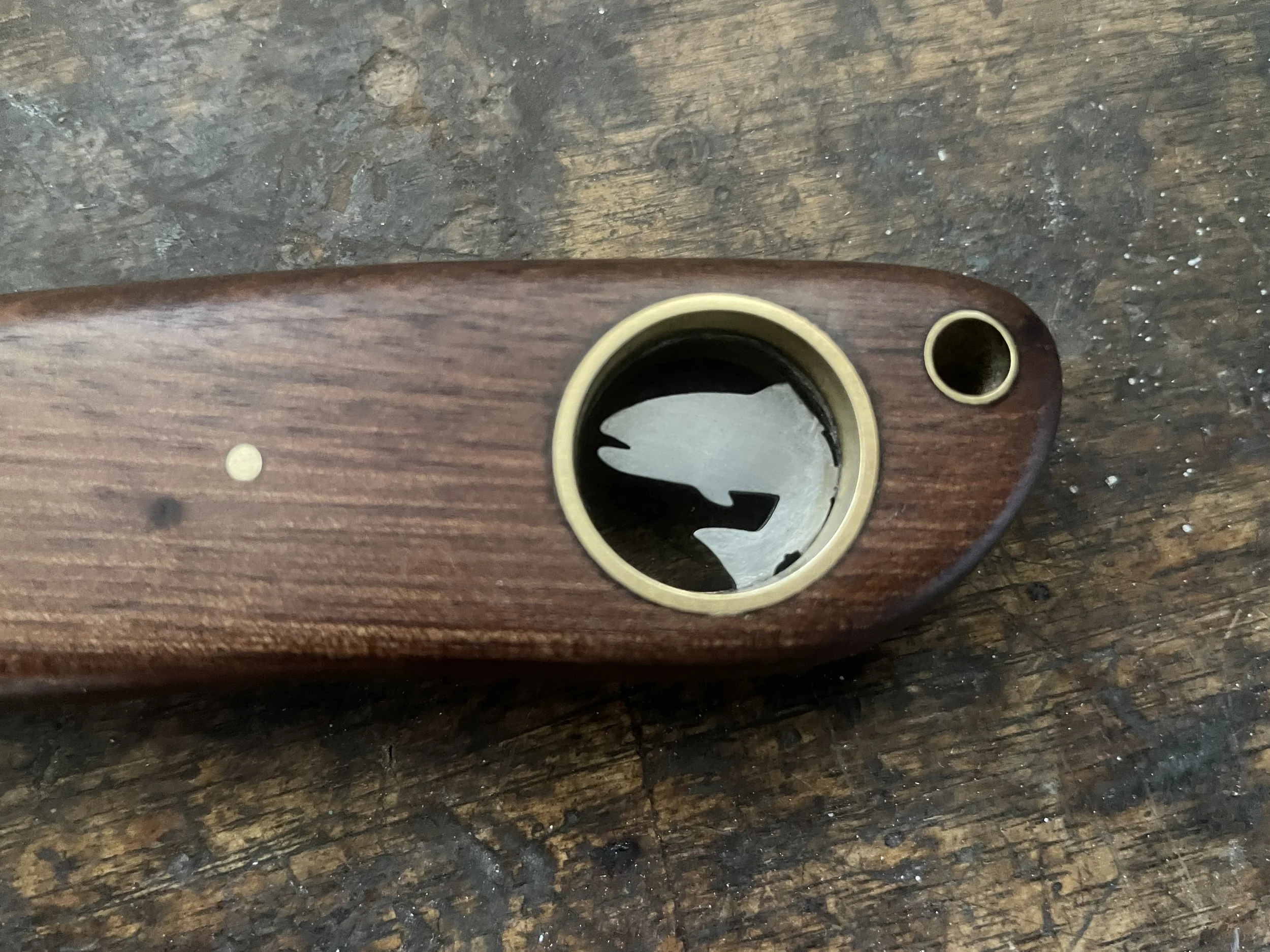 Fishing Companion knife close up of handle