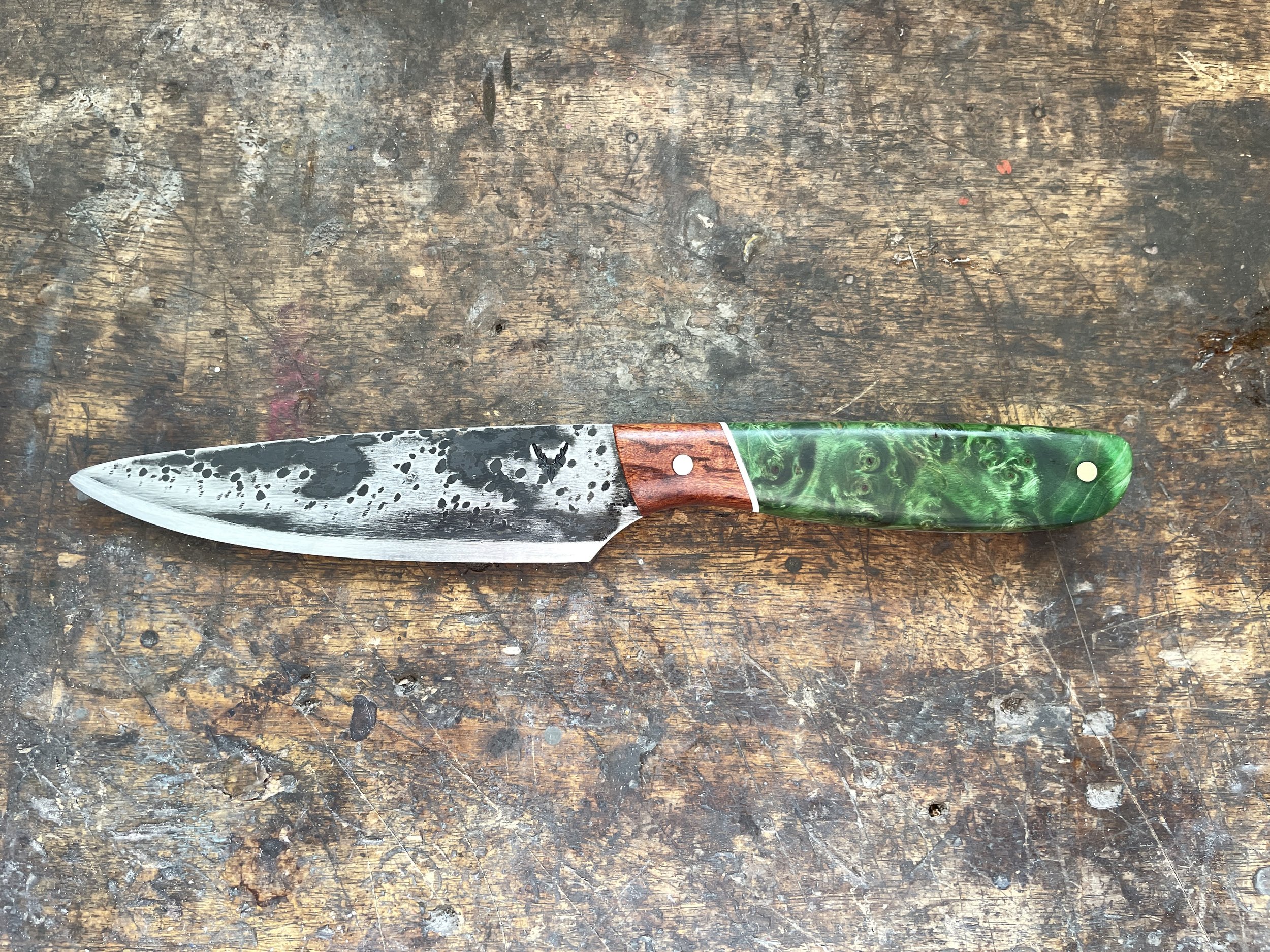 Utility Knife - 4-inch - Curly Birch & Rhodesian Teak