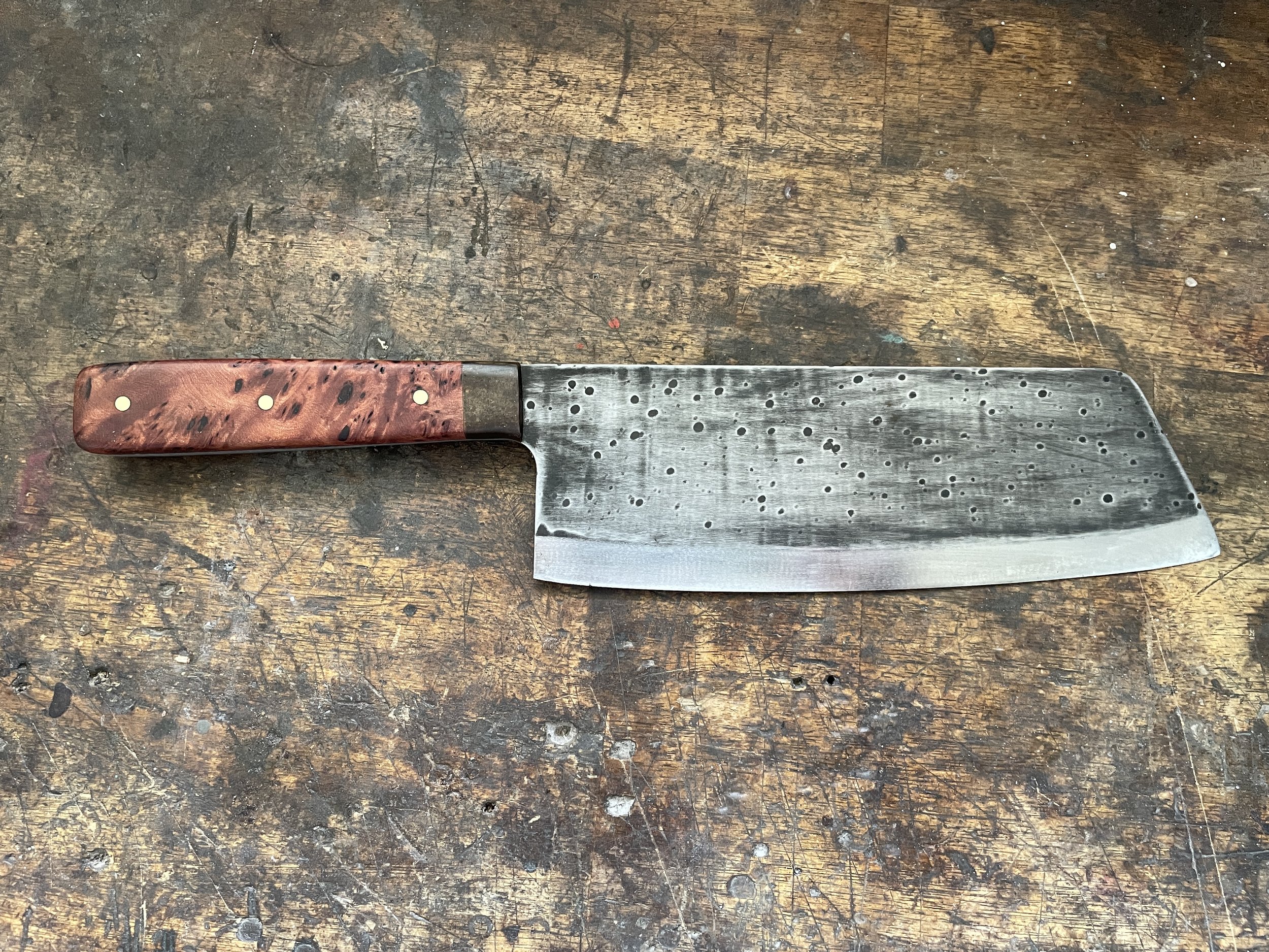 Totara Burl Cleaver facing right