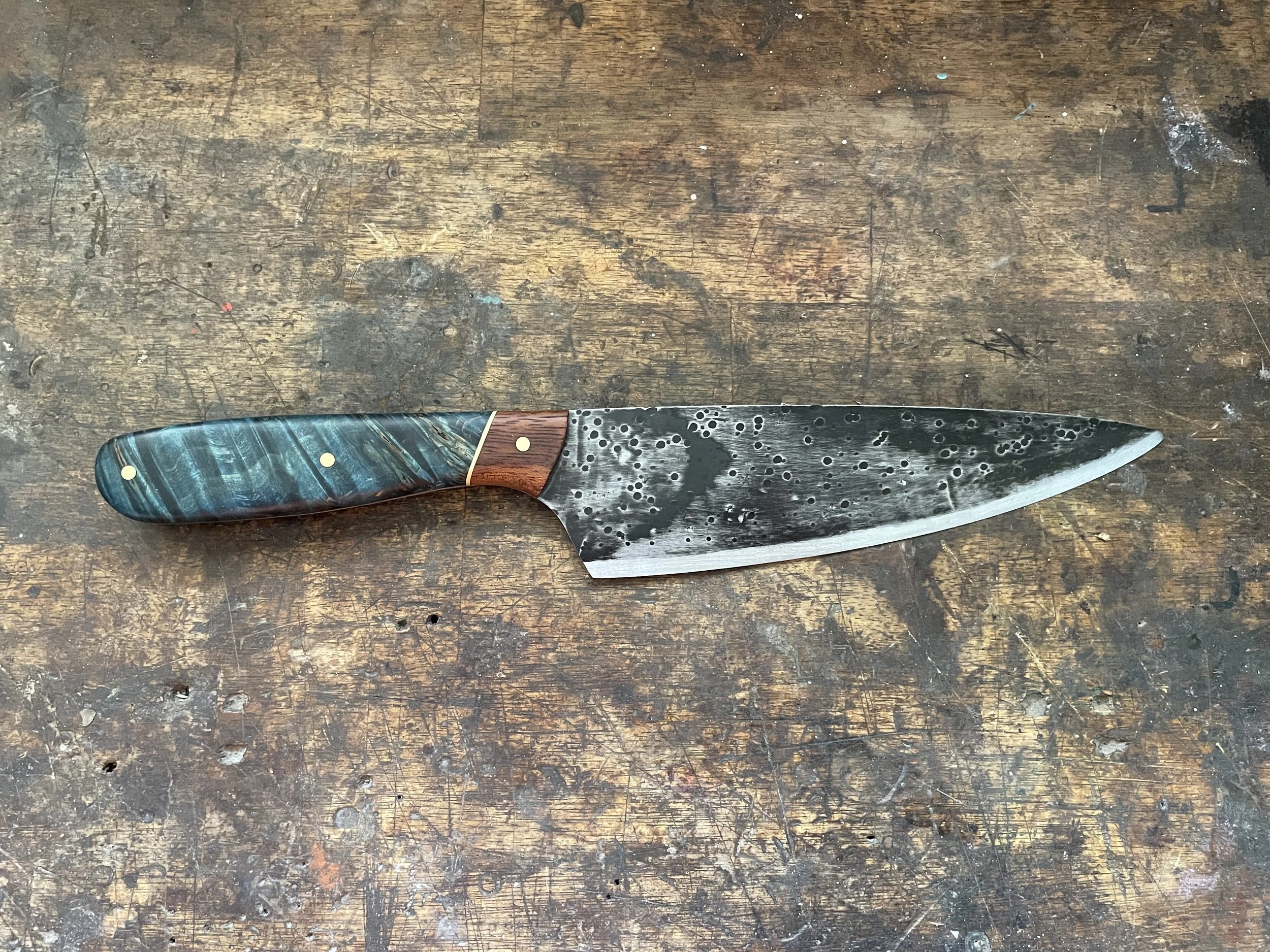 Curly Birch 7" Chef facing right