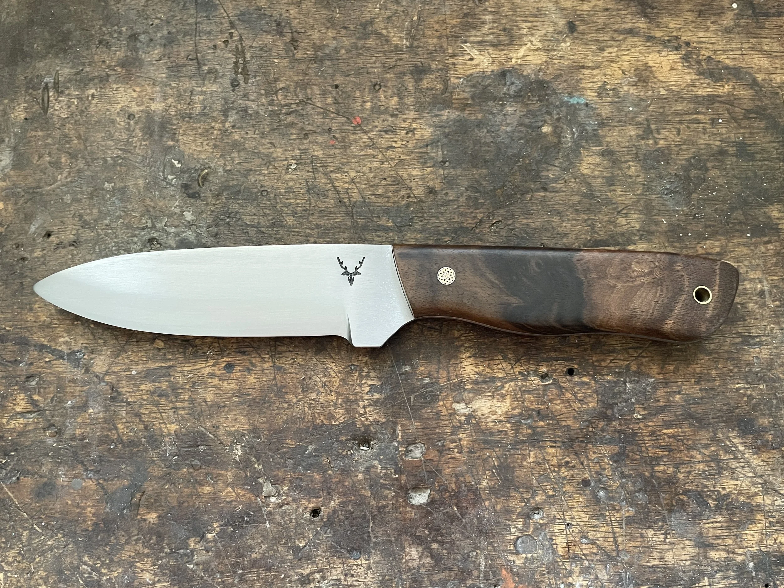 Bushman Walnut knife facing right