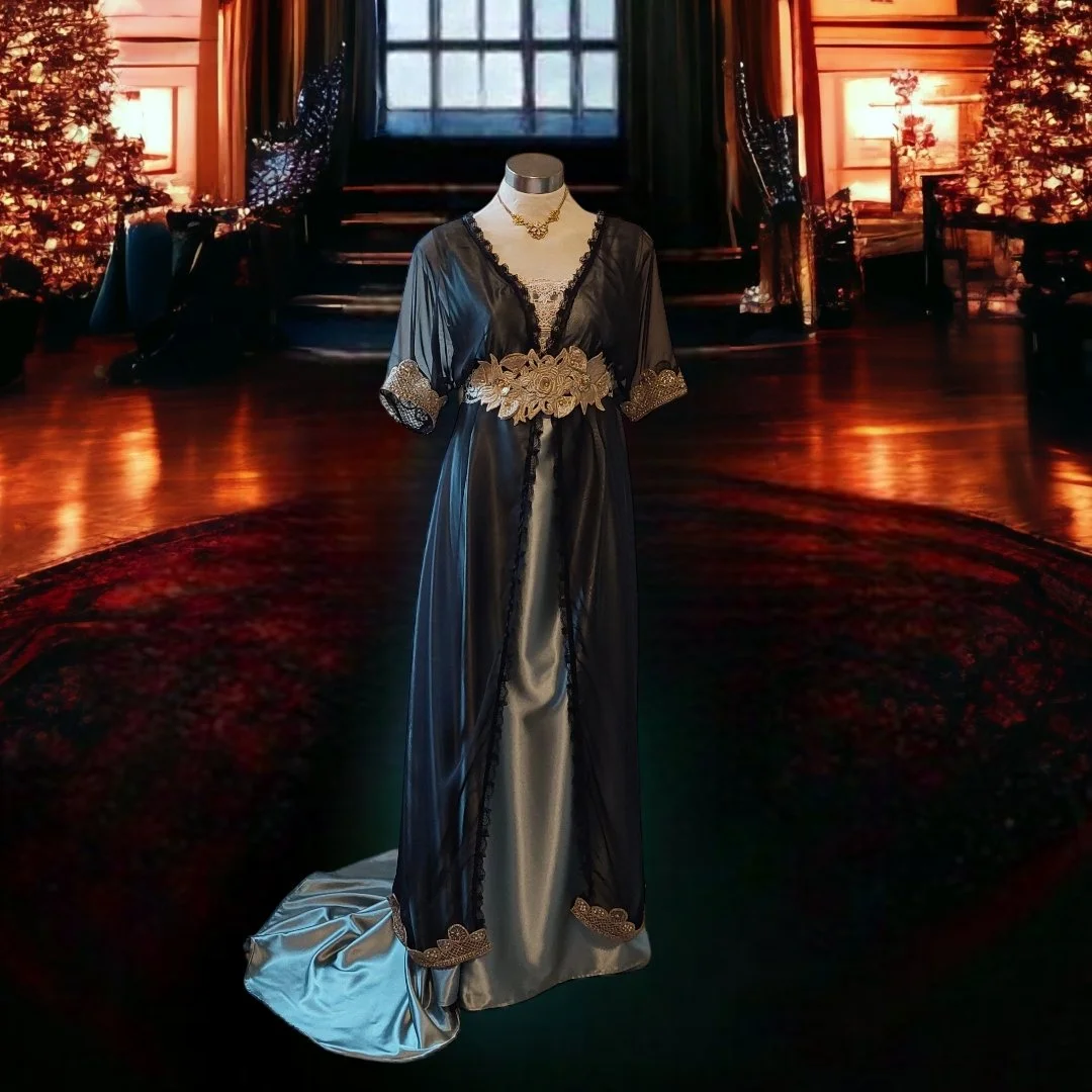 princess polly baby blue dress Gold on Black Stylized Christmas Tree