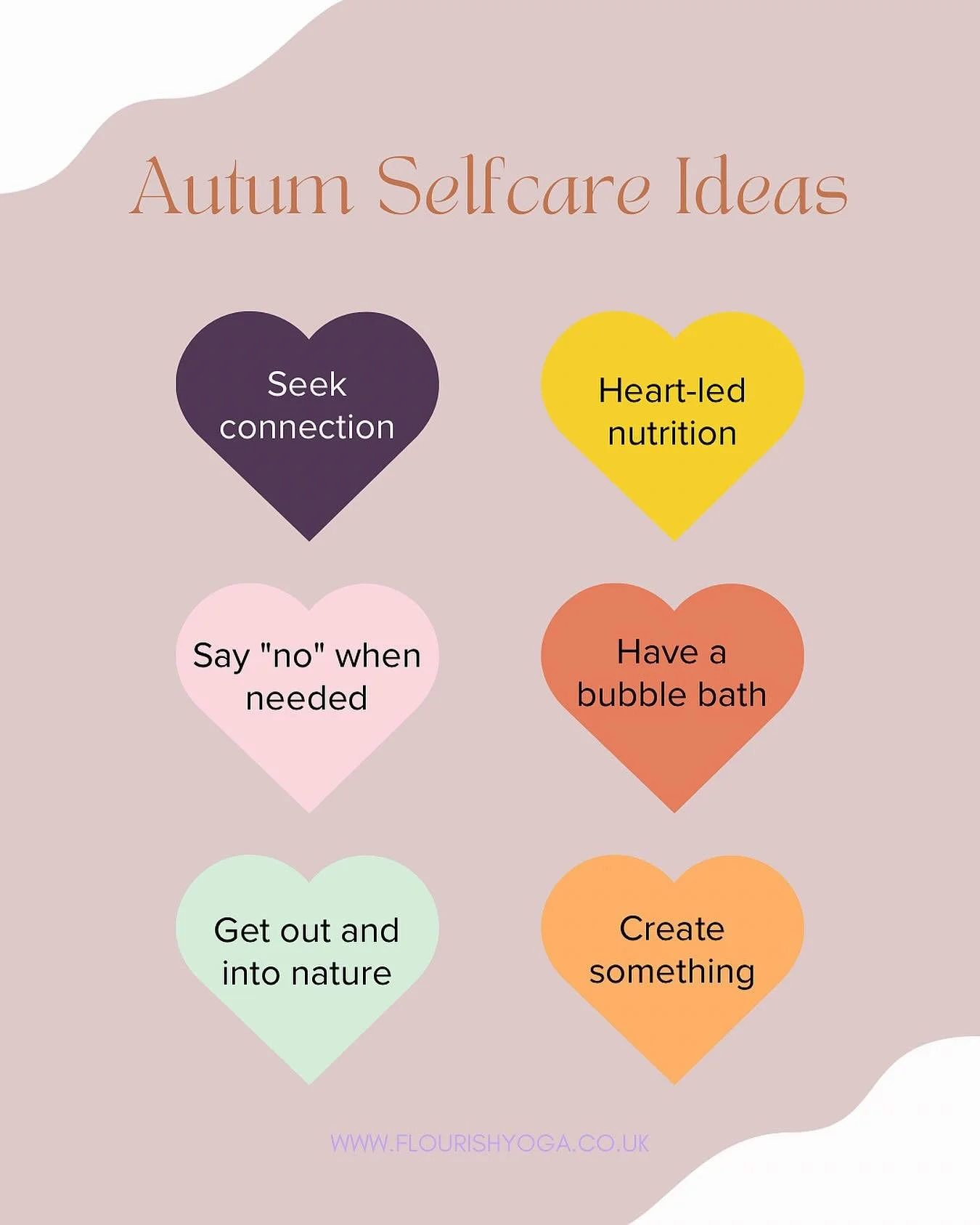 Autumn invites us to slow down 🍂
💧 Run a warm bubble bath
🌿 Take a mindful walk in nature
🎨 Create something led from the heart
✨ Set an intention and move with purpose
🚫 Say no when you need to
Let this season be a soft reminder to care for y