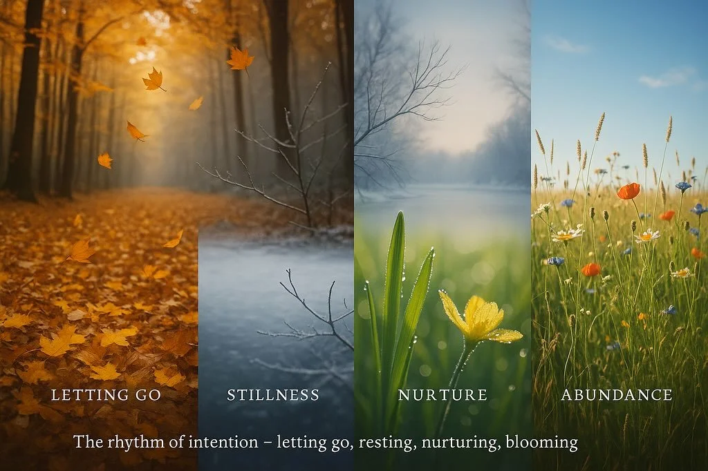 Each season, each moon, each breath — a chance to begin again. 🌿
intention setting isn’t about chasing more —
it’s about slowing down, listening inward,
and creating from the heart rather than the hurry.
align your intentio