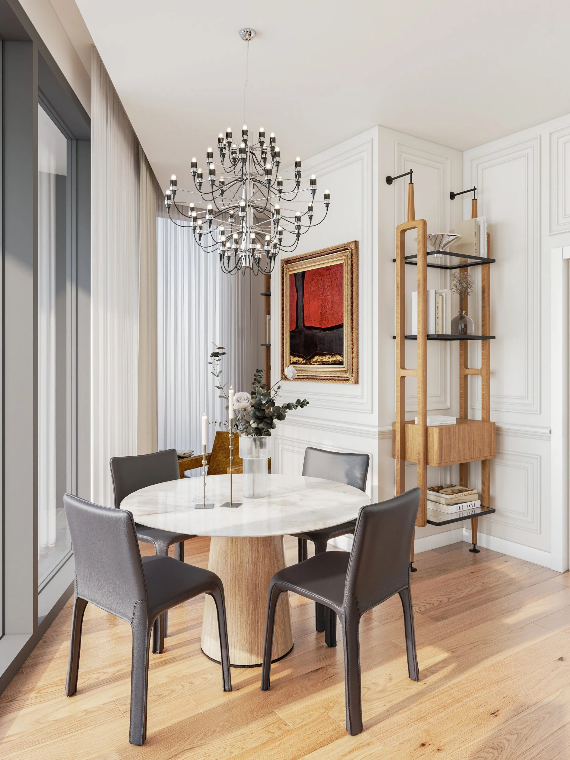 Contemporary interior design in the top of the Skyland Tower!