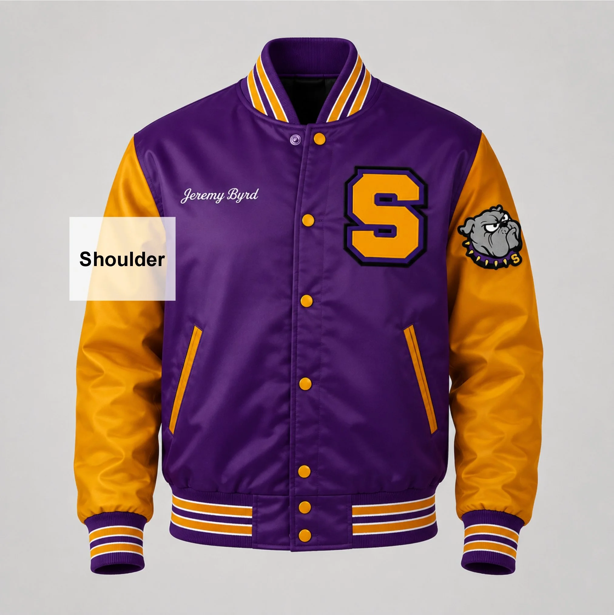 Vintage Satin Letterman Jacket + 1 Custom Patch