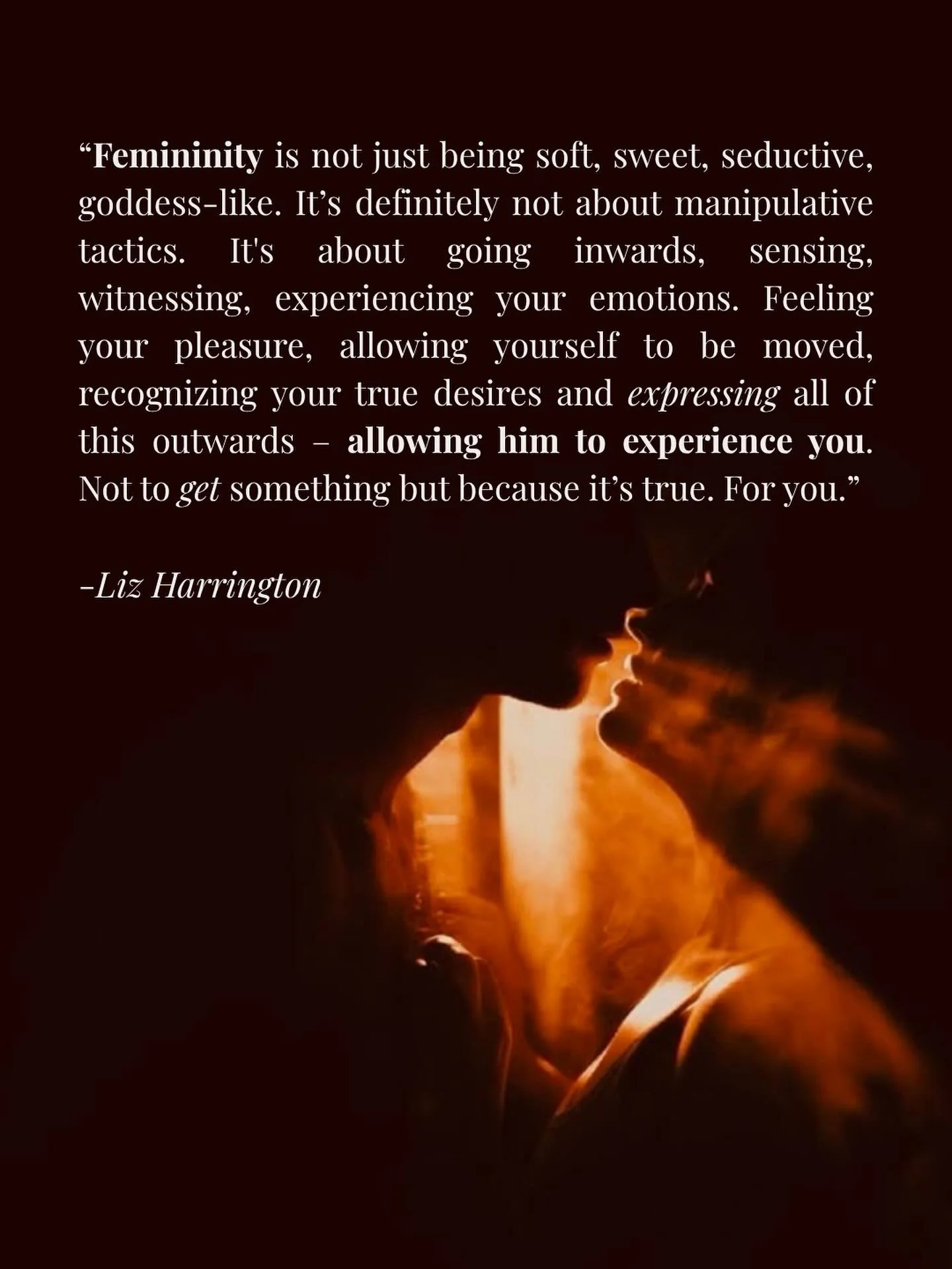 Ironically, it&rsquo;s all of this, and releasing any of that &ldquo;trying to get&rdquo; energy that inevitably will bring you everything you desire in your love life &mdash; and beyond

What&rsquo;s your definition of femininity?? ❤️&zwj;🔥