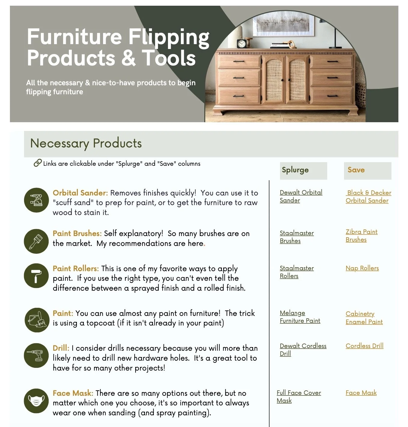 Must Have Products & Tools for Flipping Furniture