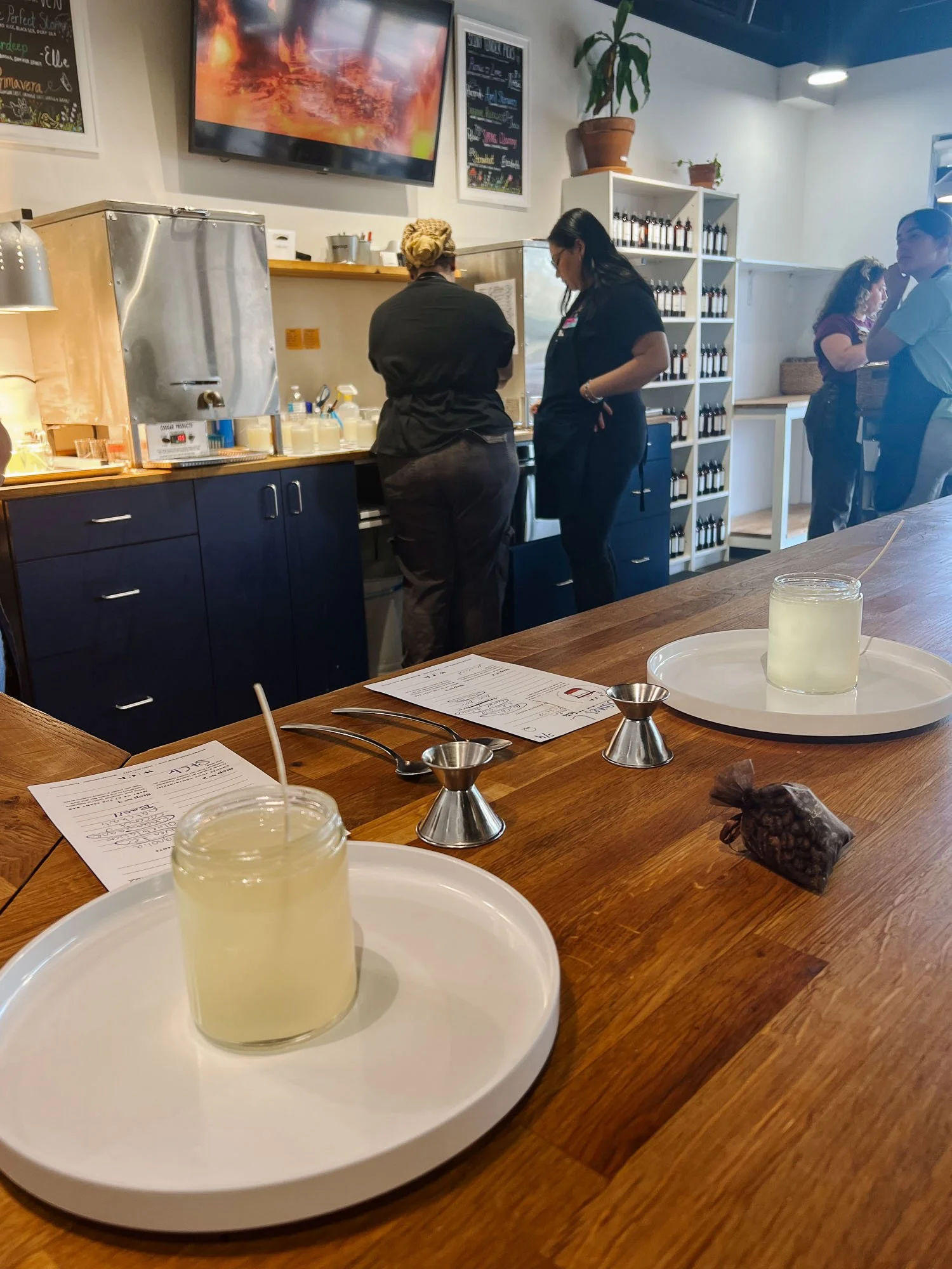 Making a candle at Wick: A Candle Bar Jacksonville