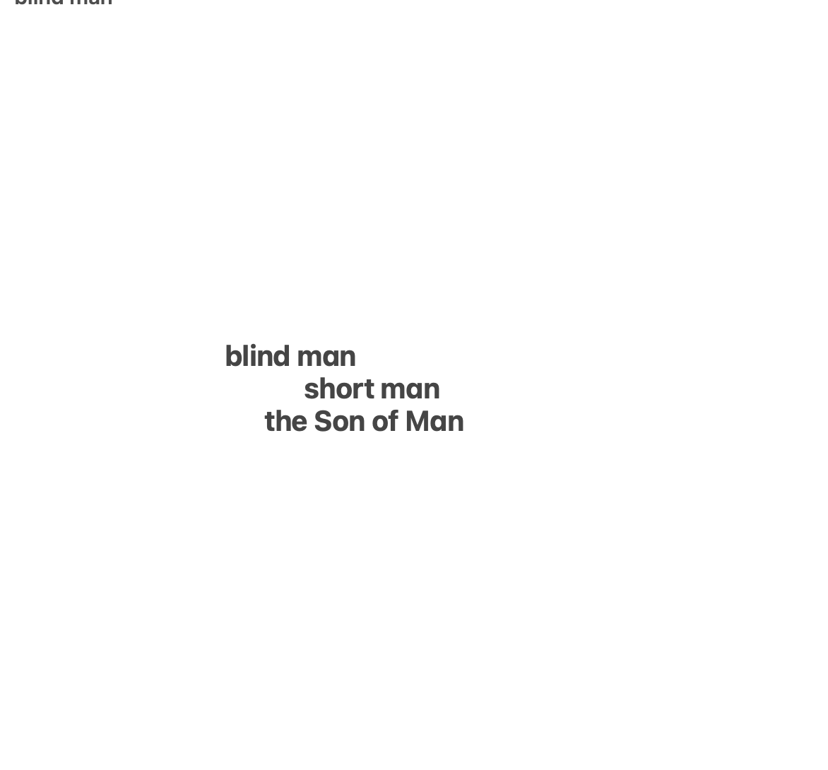 A Blind Man, A Short Man, and the Son of Man - Fred orendorf 