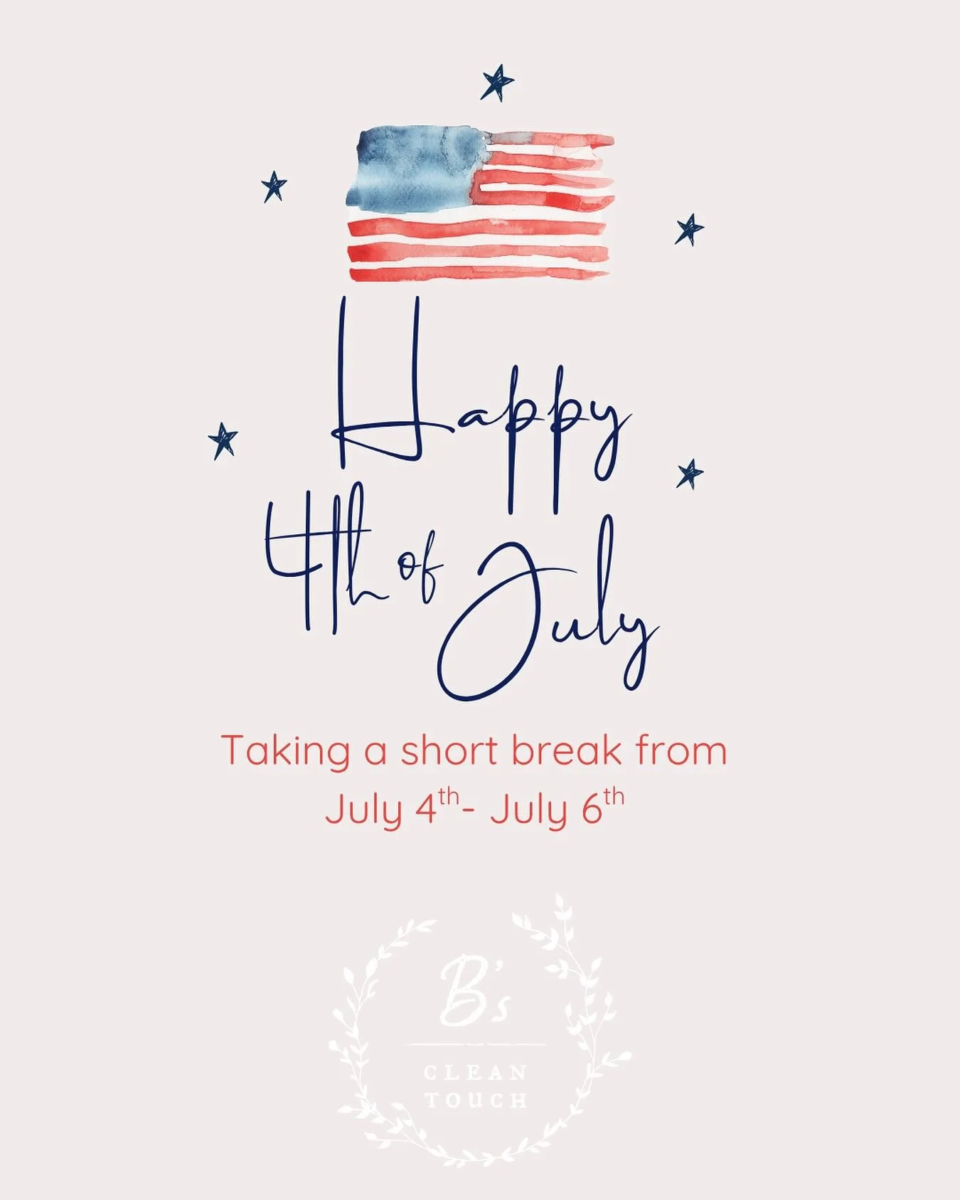 We&rsquo;re taking a short break from July 4th&ndash;6th to rest, recharge, and celebrate the freedom to slow down and savor what matters most.

Thank you for supporting our small business and letting us care for the spaces you call home. We&rsquo;ll