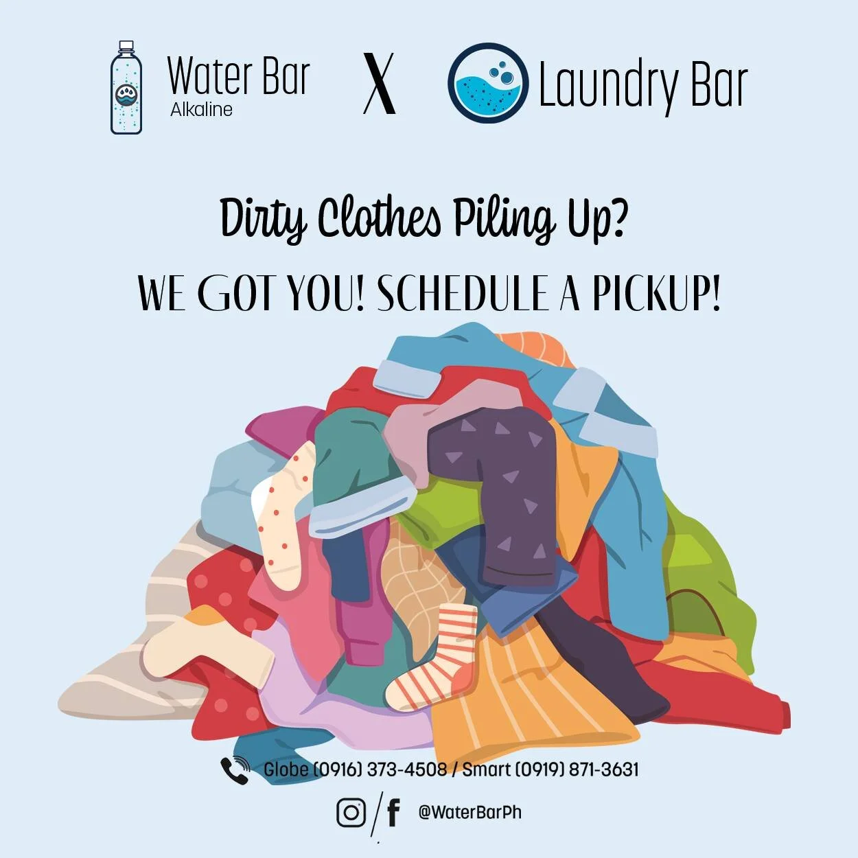 Got Dirty Clothes? #LaundryBarPh #DirtyClothes Laundry Bar 
.
.
#laundrydelivery  #laundrypickup #laundryph #cleanclothes #laundryservice  #washclothes #laundrymanila #laundrymnl