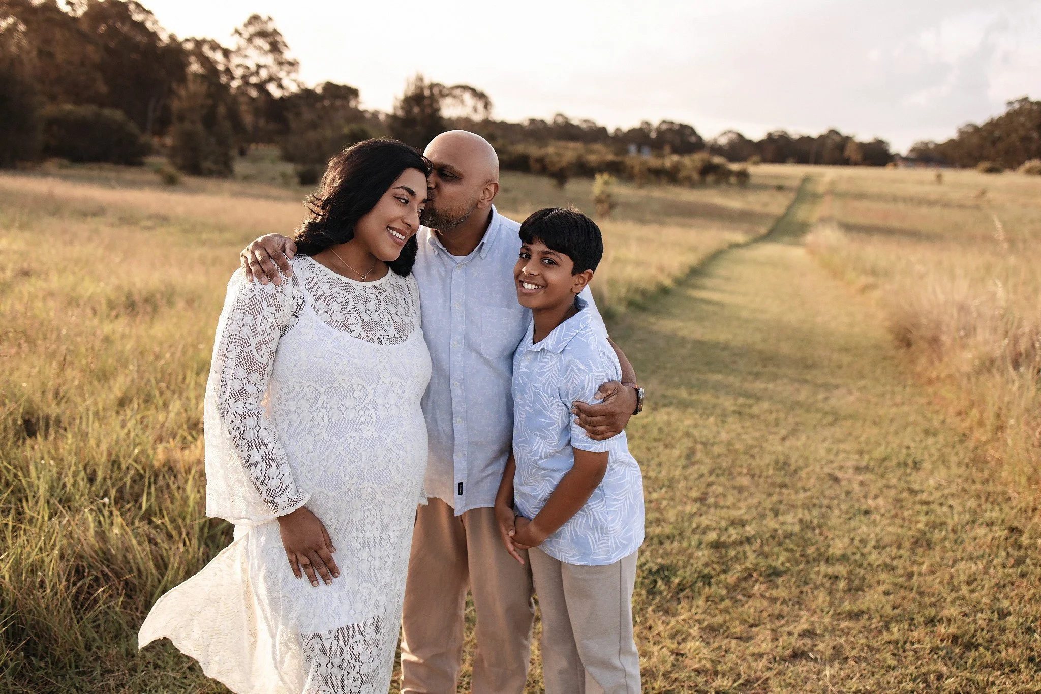 Maternity photography session at Rouse Hill Regional Park golden hour