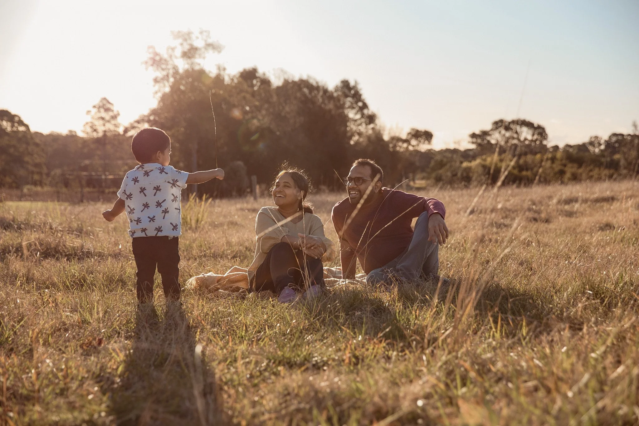 Family photoshoot with a toddler at Rouse Hill Regional Park Sydney