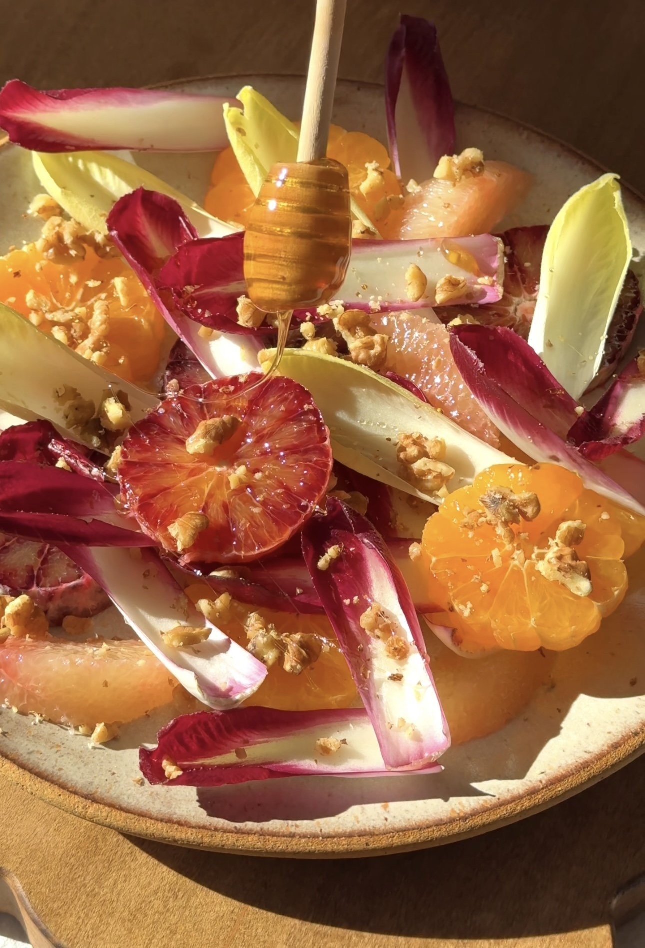 Bright Winter Citrus &amp; Endive Salad with Blood Orange Honey-Mustard Dressing