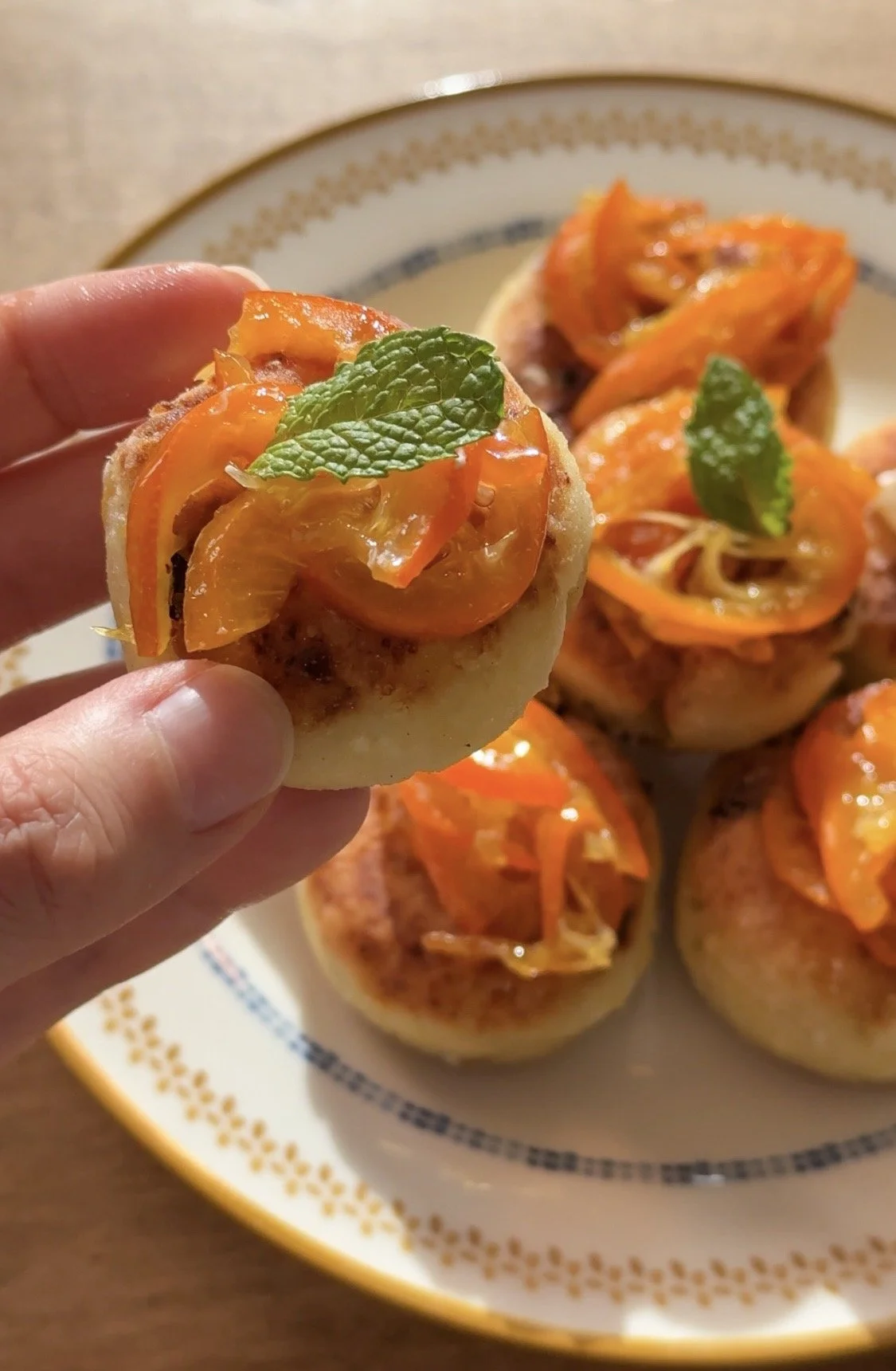 Easy Farmer’s Cheese Syrniki with Mandarin Kumquat Compote