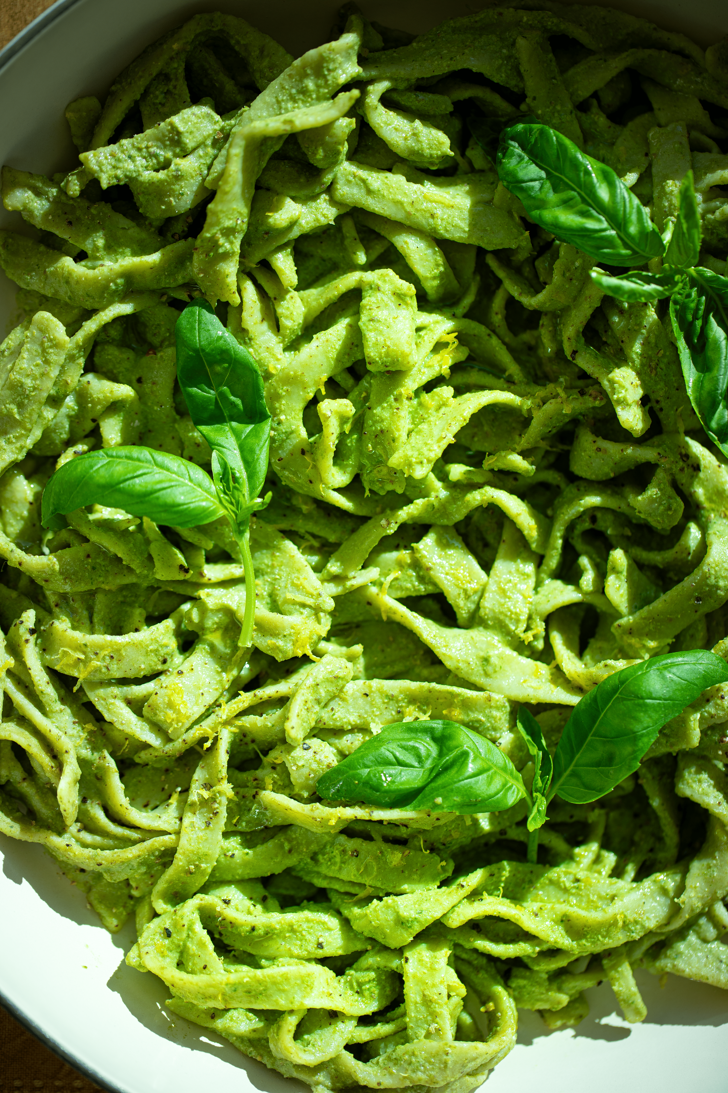 Green Pasta With High-Protein Pistachio Sauce