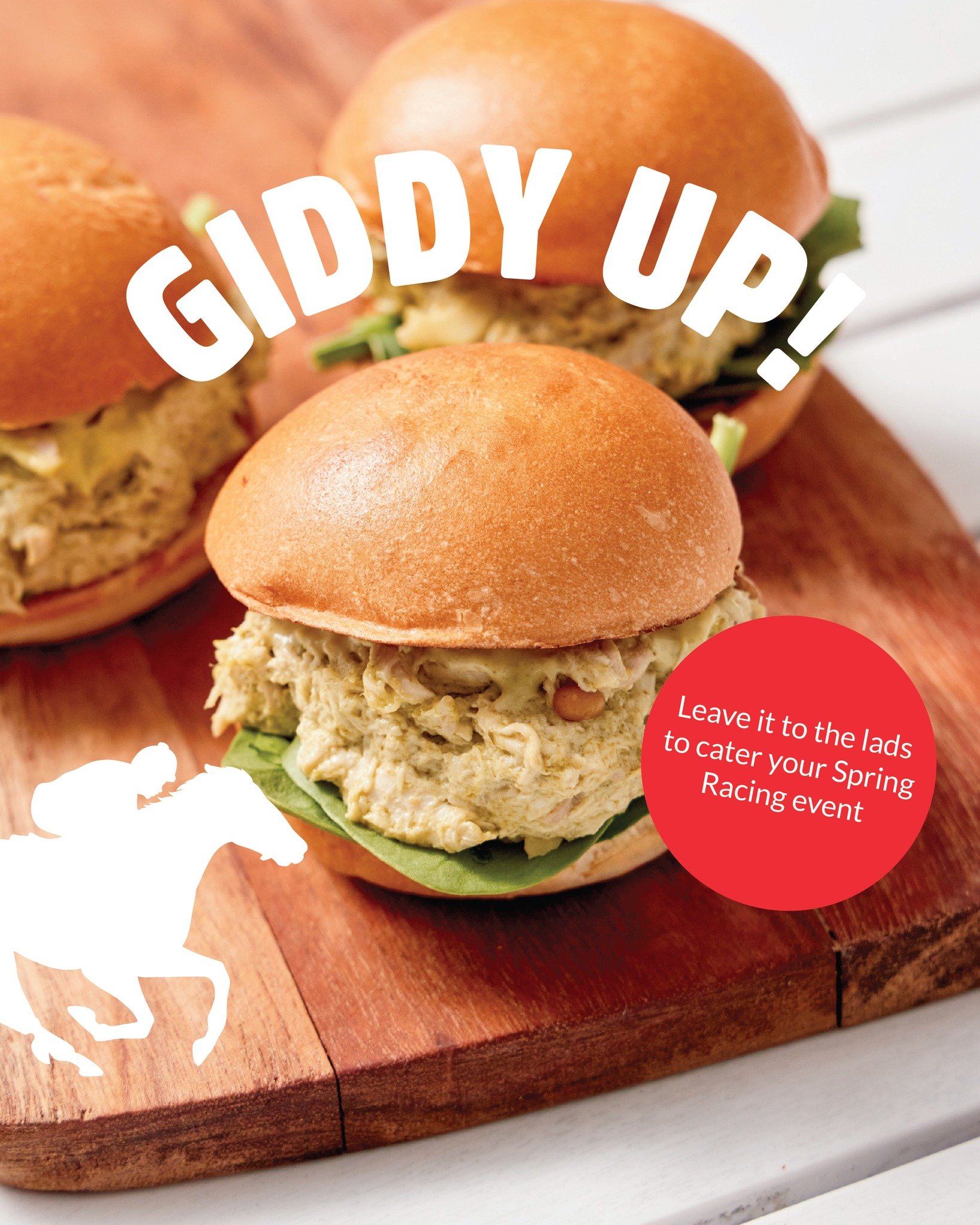 Hats on, bets down, mouths open.

🏇 Whether you&rsquo;re trackside or tableside, Chicken Lads has your Cup Day covered.

🔥 Burgers, tenders, wings &mdash; the true race-day MVPs.

🚨 Orders are galloping away fast &mdash; hit the link in bio now!

