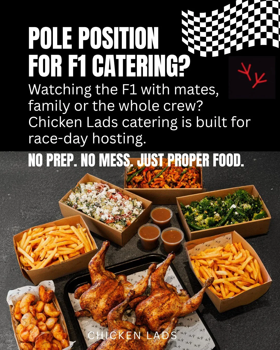 It's Race Week! Are you ready? 

If you&rsquo;re hosting a race-day catch-up, let Chicken Lads handle the catering.

Fast feed. Big flavour. Zero stress.

#ChickenLads #F1Melbourne #RaceWeekFeed #FeedTheCrew #HamptonEats