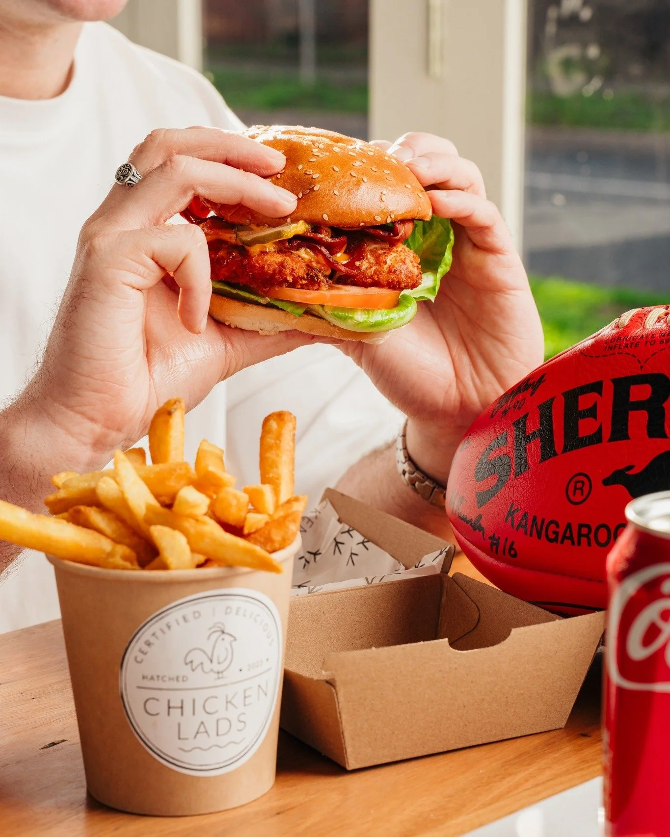 Footy at home? 🏉 We&rsquo;ll handle the food 🫱🏼&zwj;🫲🏽

Call 0468 048 338 or email sam@chickenlads.com.au for big orders this season 🔥

 #footyday #footytips #footyfootyfooty