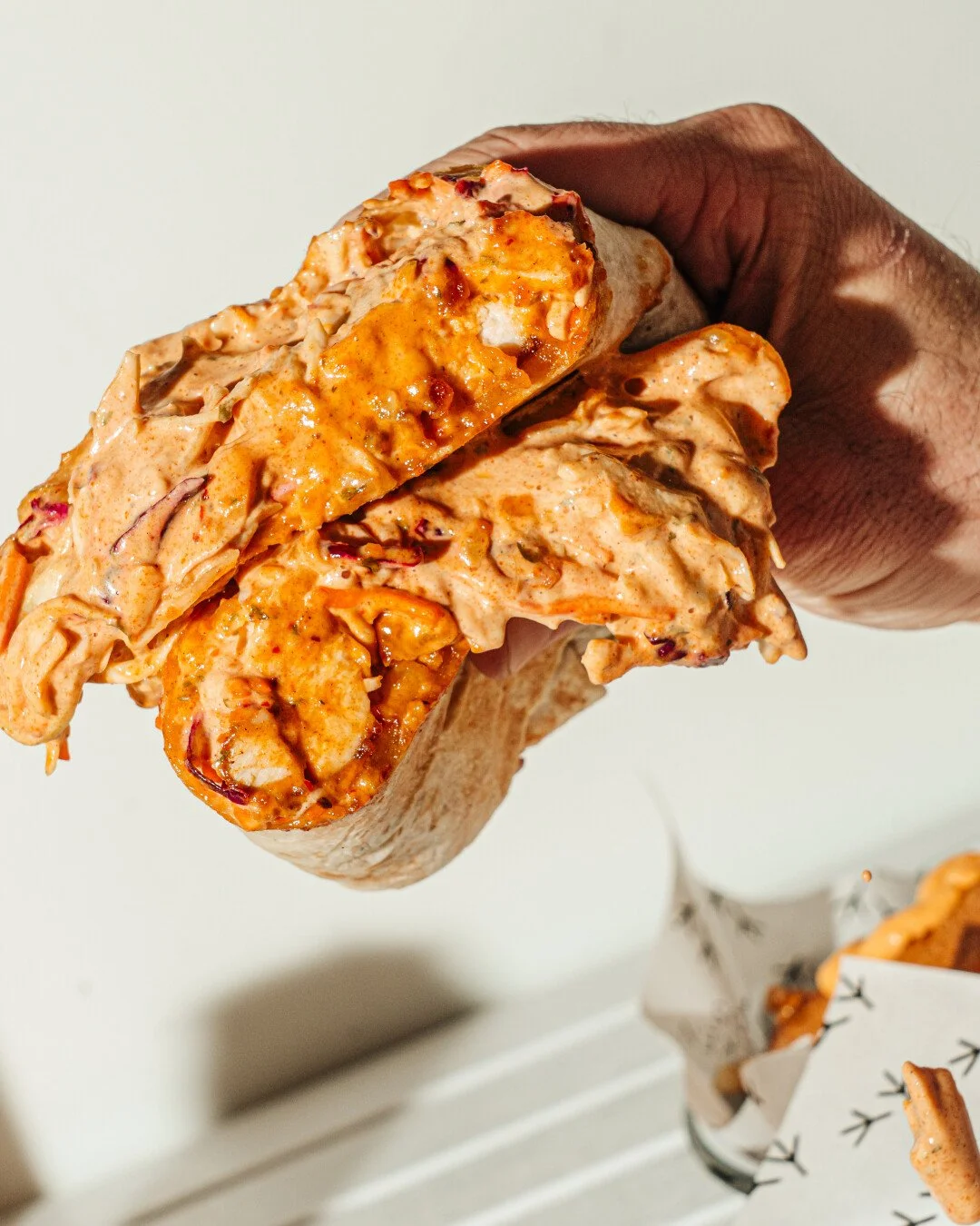 A Hampton favourite, The Chicken Wrap. This is what happens when you don't hold back on the sauce. You're welcome. 😉